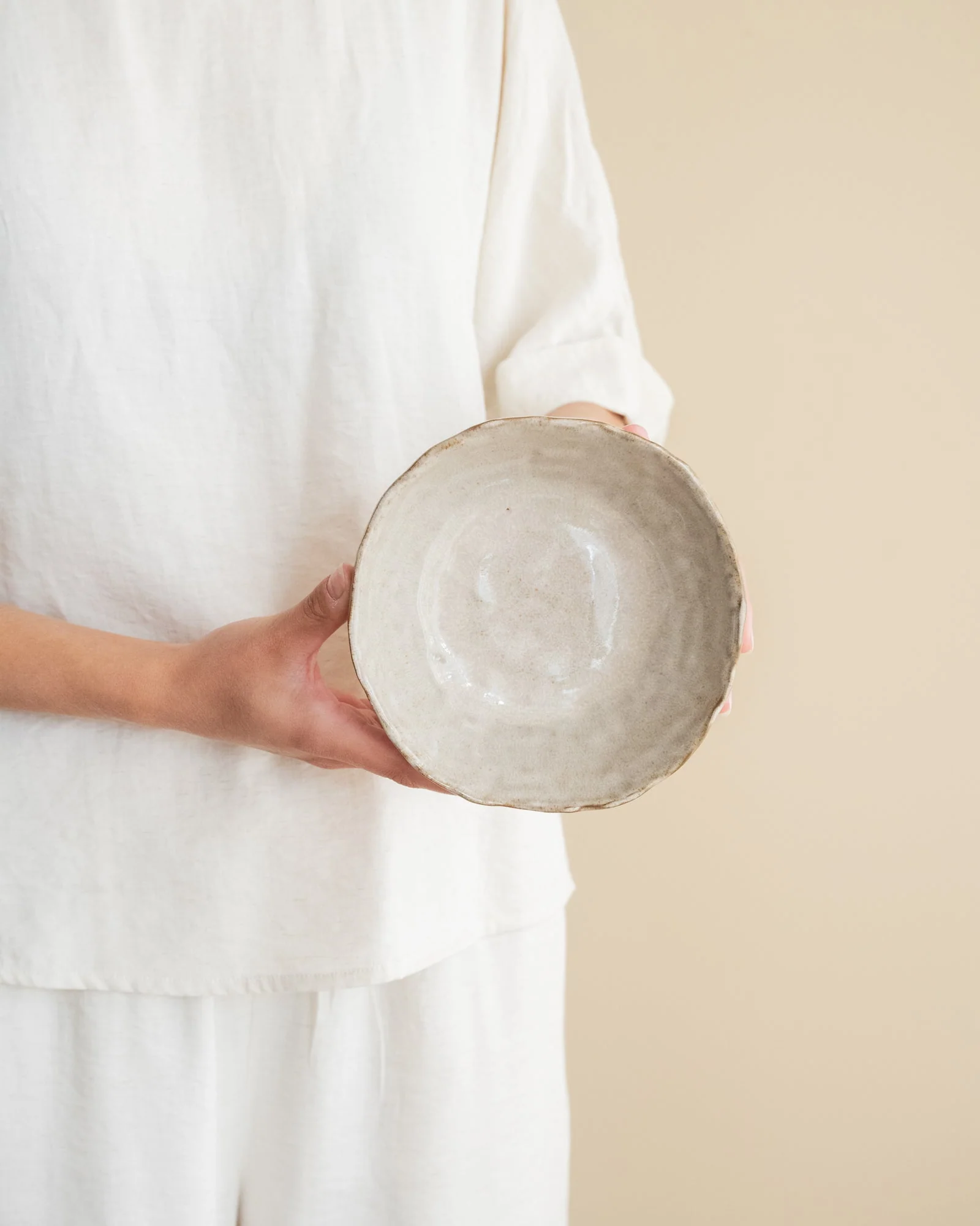 Handmade Medium Bowl Serpa Beige - Image 5