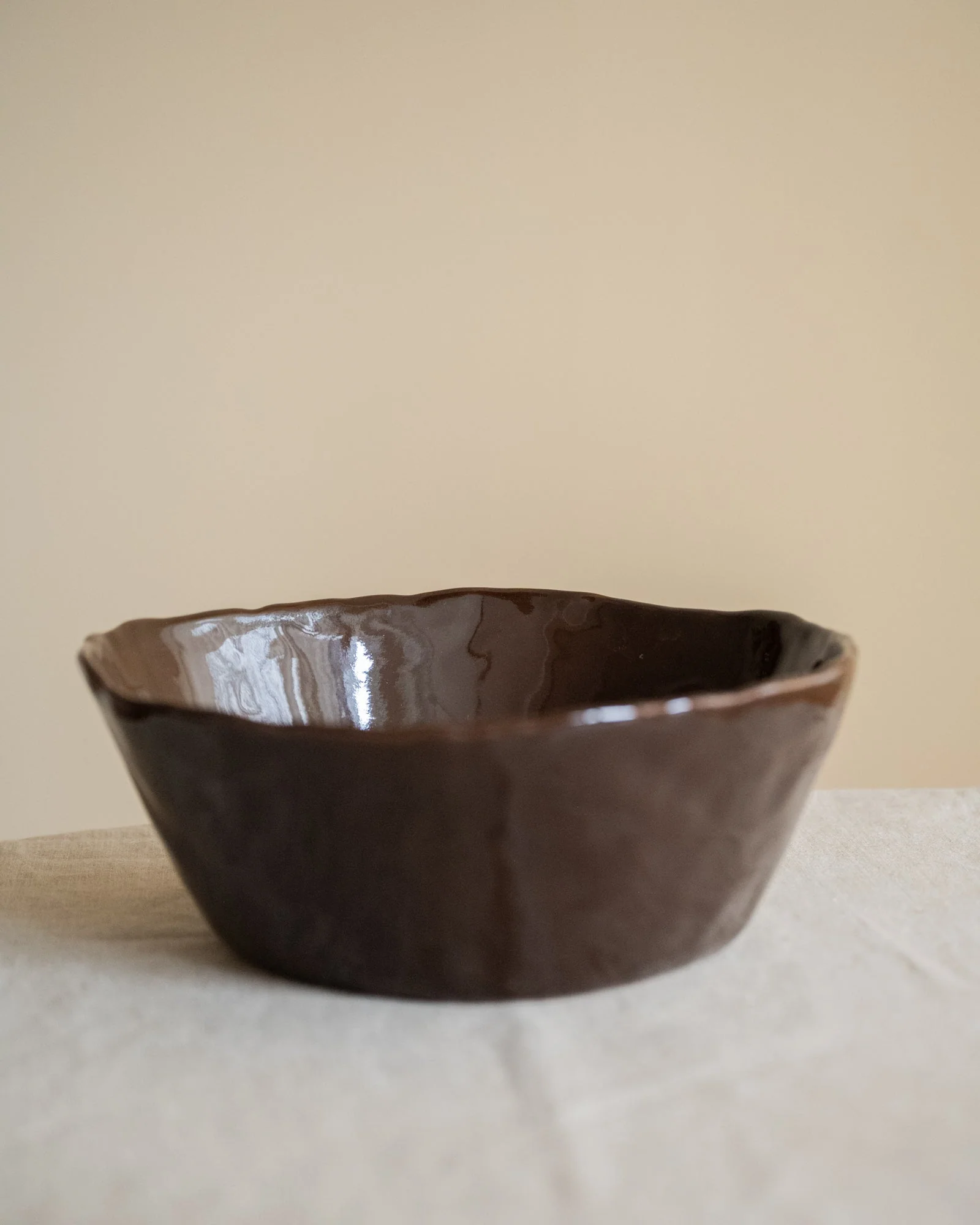 Handmade Salad Bowl Serpa Brown - Image 3