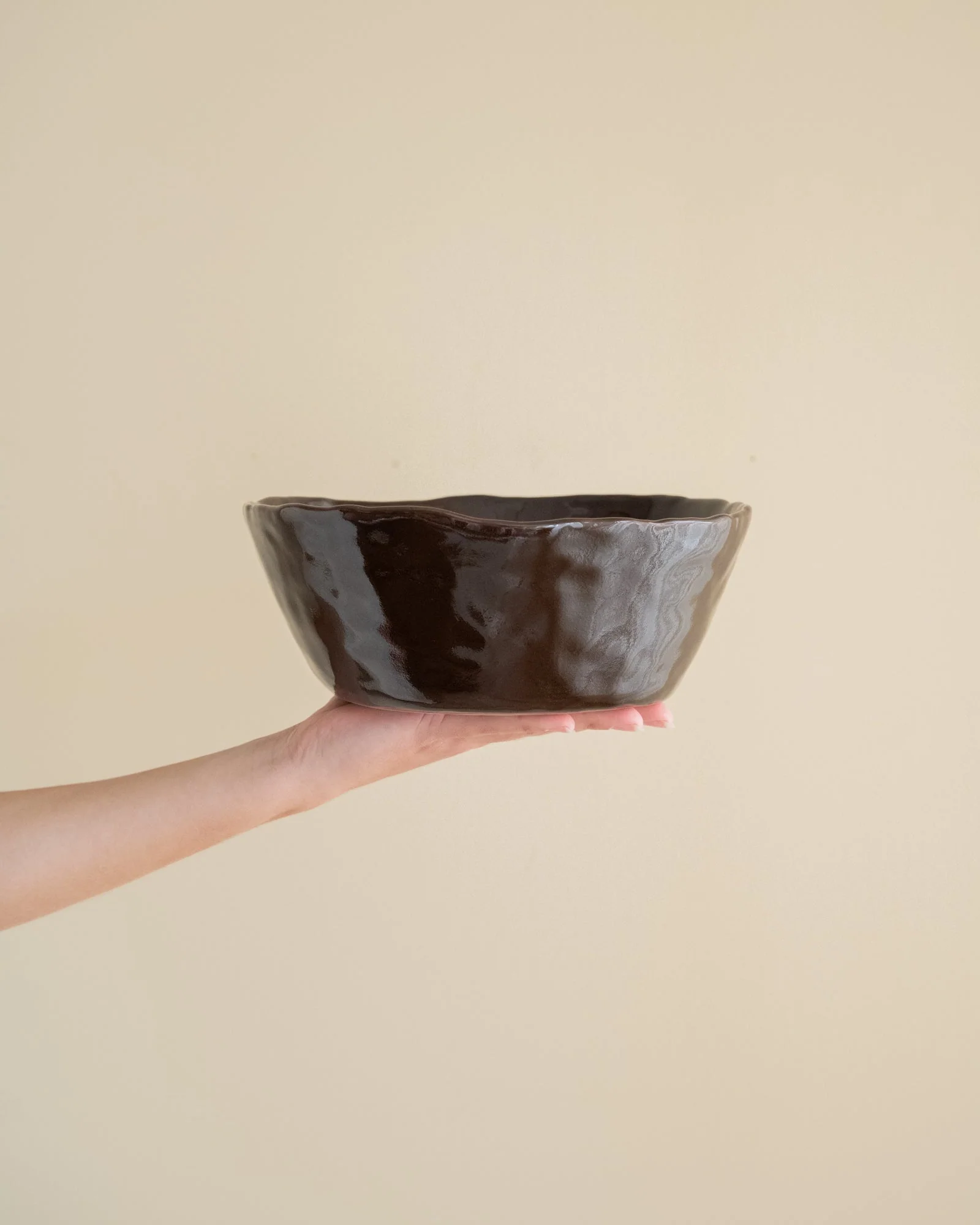 Handmade Salad Bowl Serpa Brown - Image 4