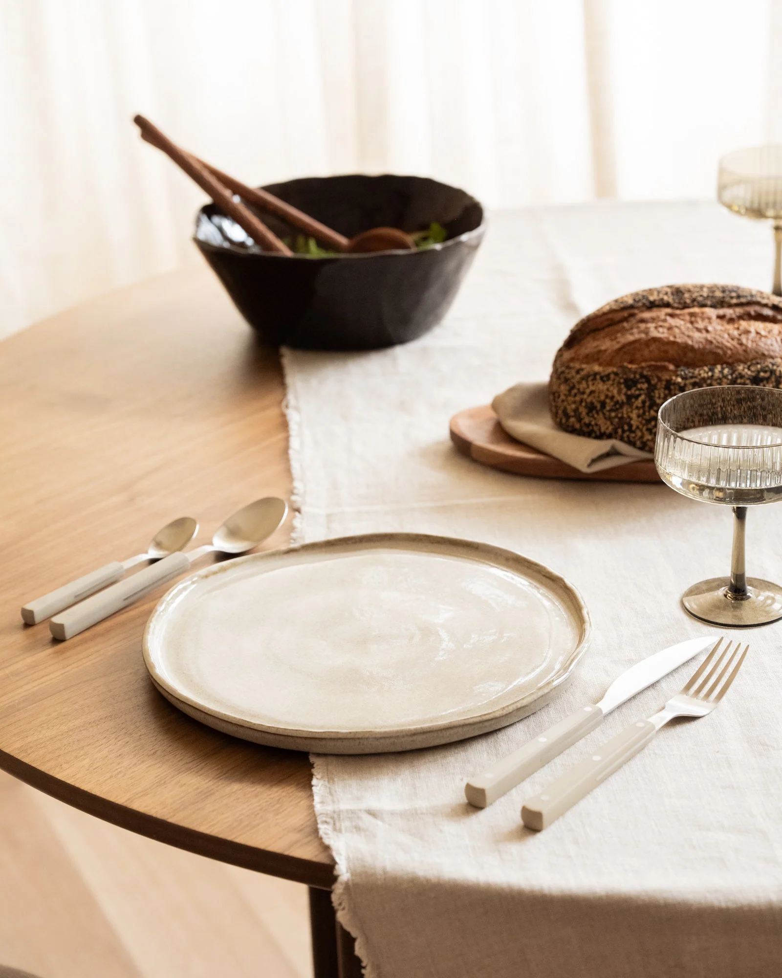 Handgemaakte Dinerbord Serpa Beige - Image 3