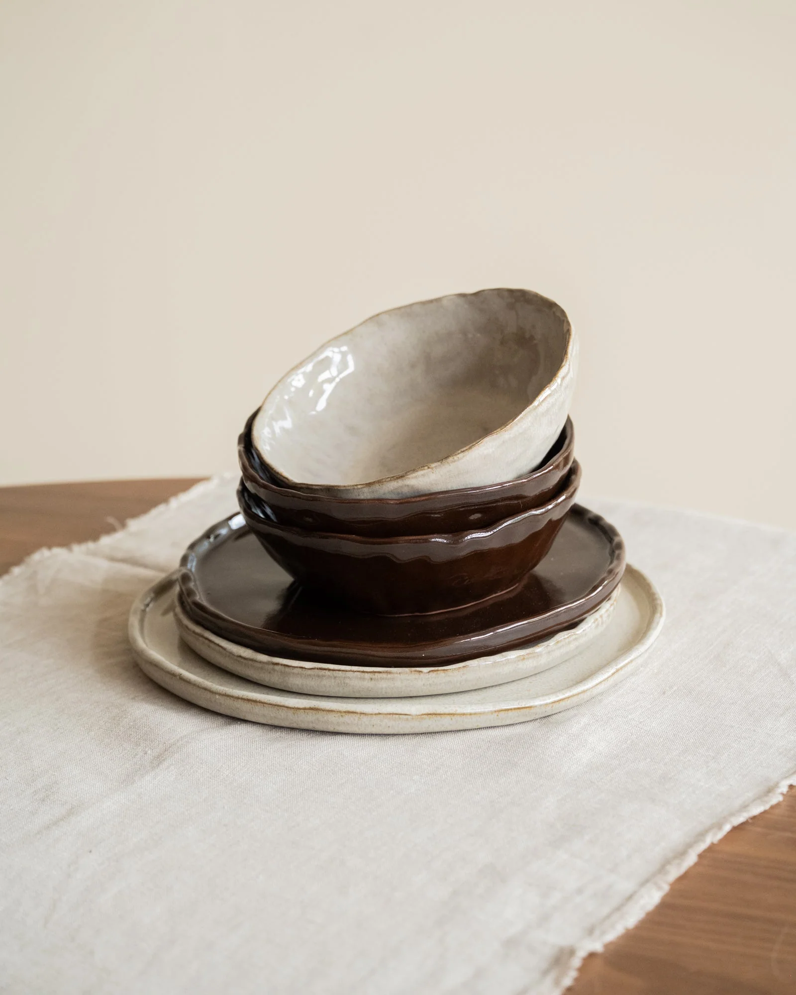 Handgemaakte Dinerbord Serpa Beige - Image 6
