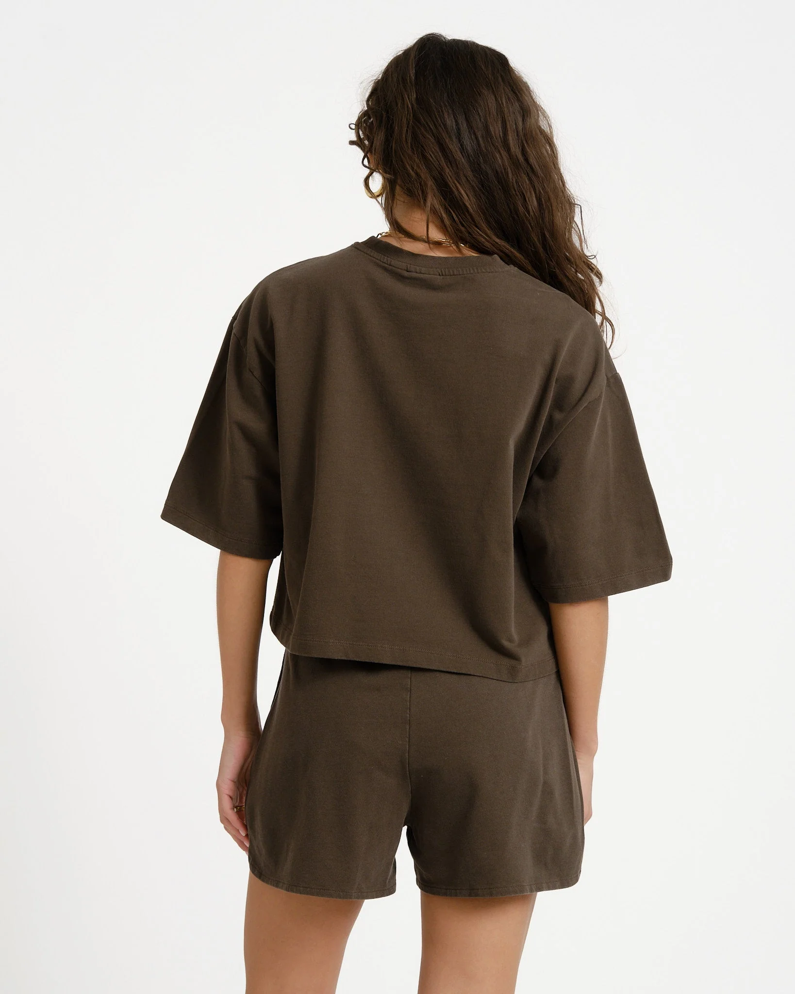 Alani Boxy Cropped Top Chocolate Brown - Image 5