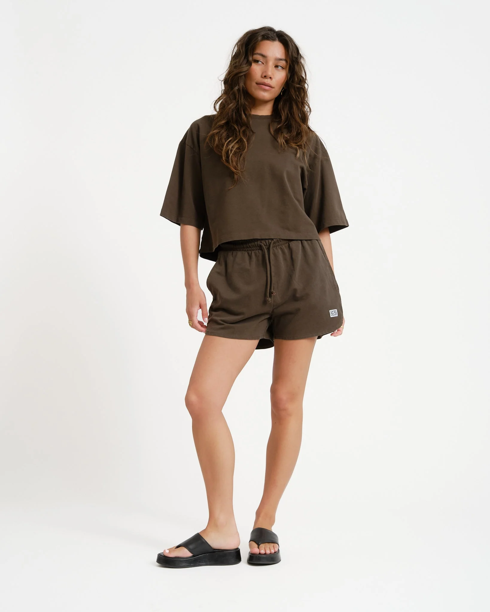 Alani String Shorts Chocolate Brown Washed