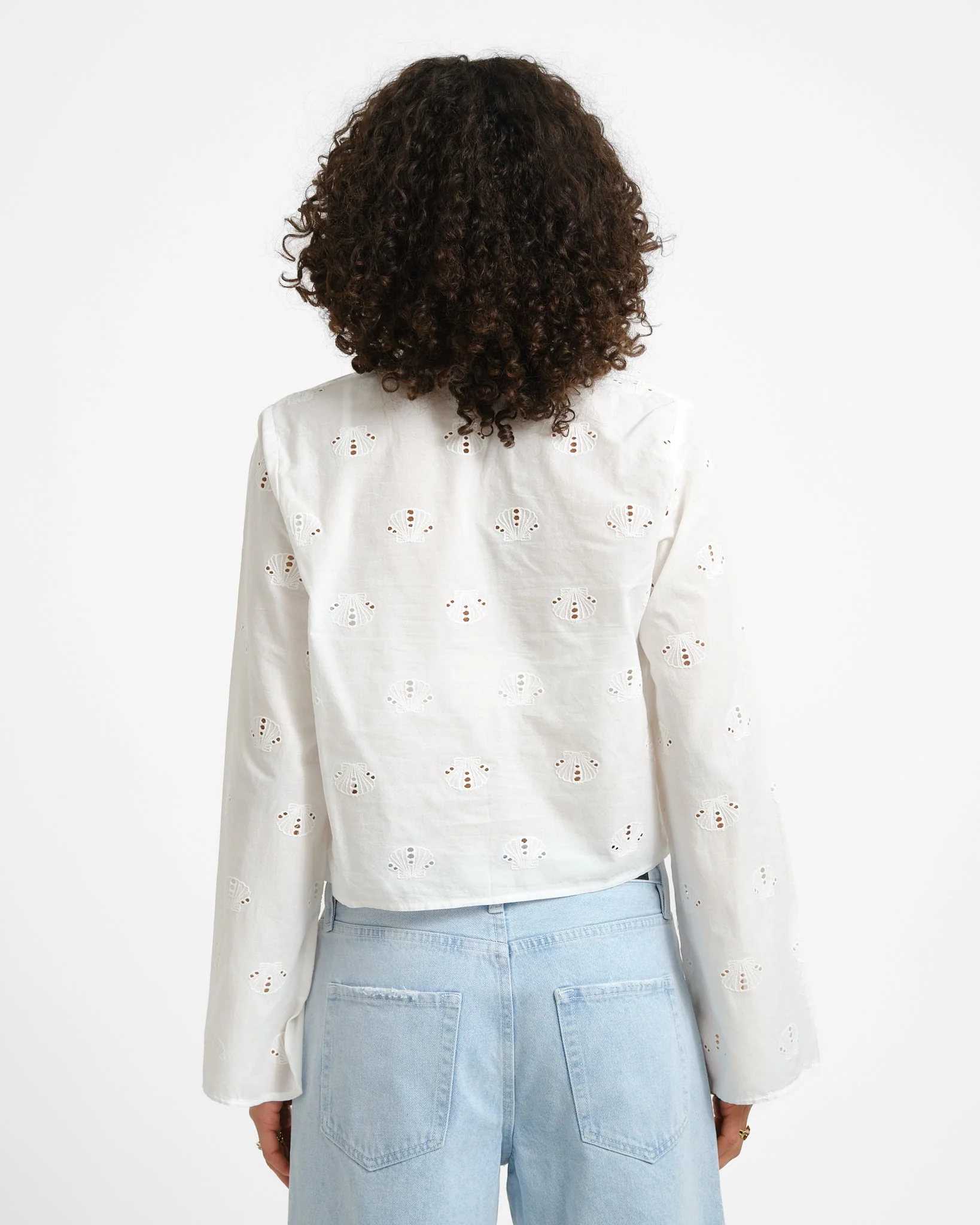 Ashley Tie V-Neck Shirt Sea Shells - Image 6