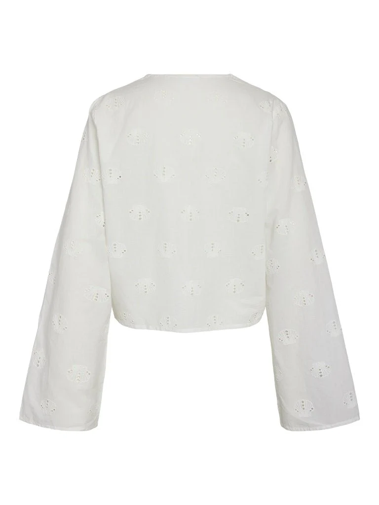Ashley Tie V-Neck Shirt Sea Shells - Image 9