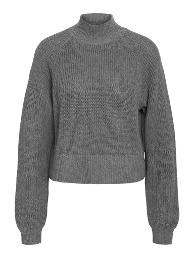 Dara High Neck Knit Medium Grey Melange - Image 6