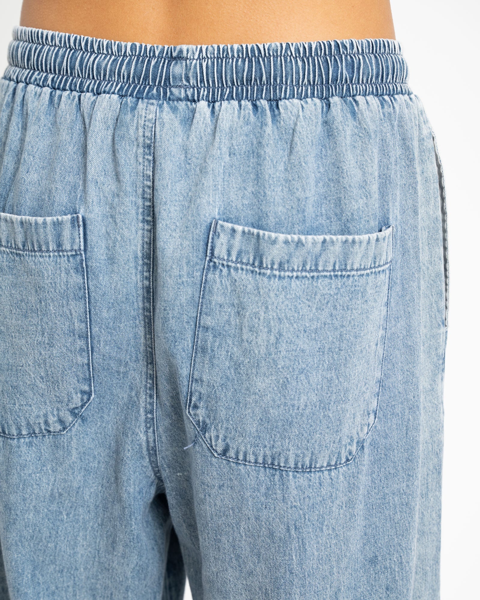 Enza Wide Pants Medium Blue Denim - Image 7