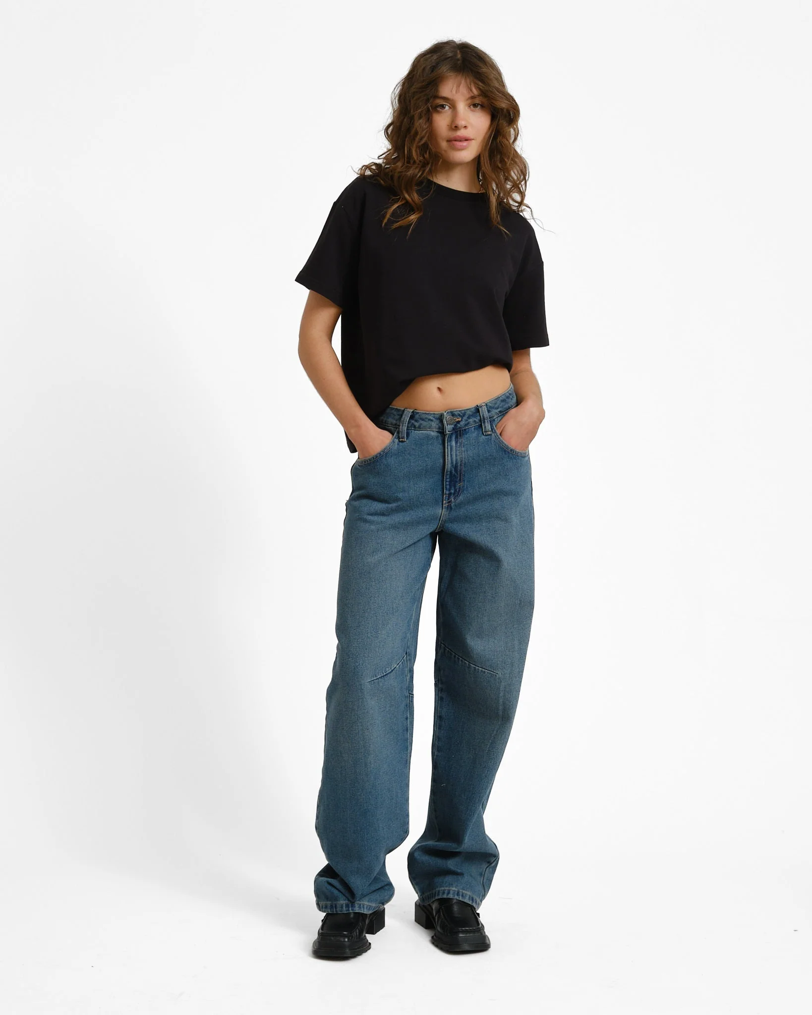 Hazal Barrel Jeans Medium Blue Denim