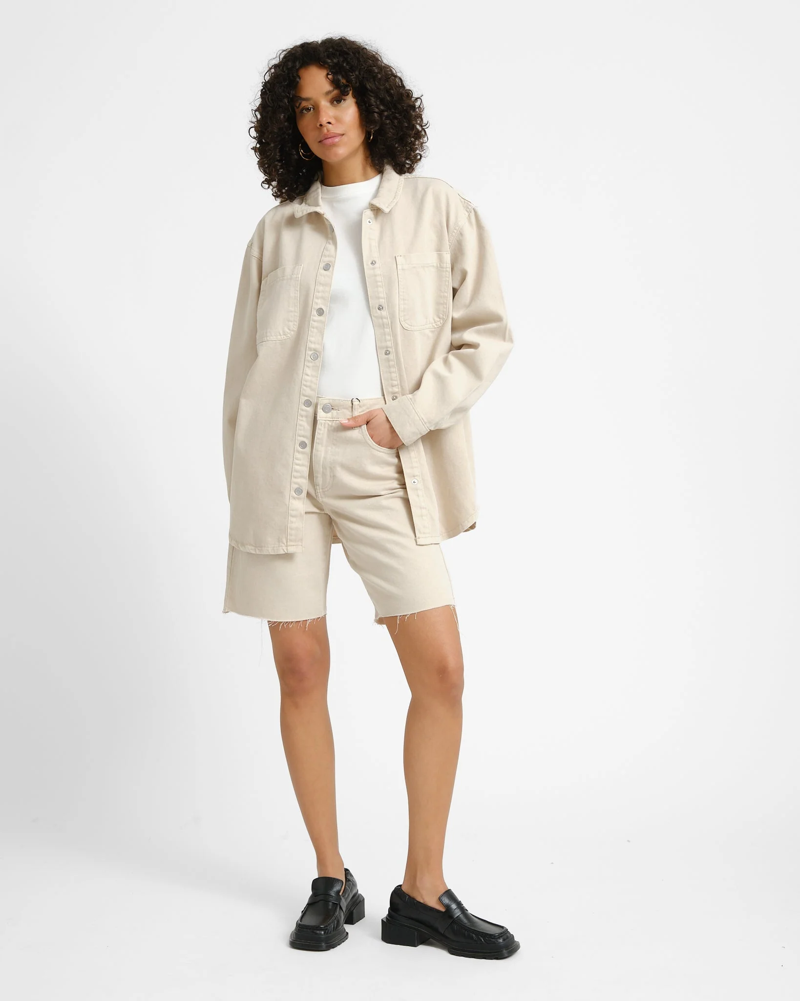Alva Colored Denim Shacket Bo Pumice Stone - Image 3