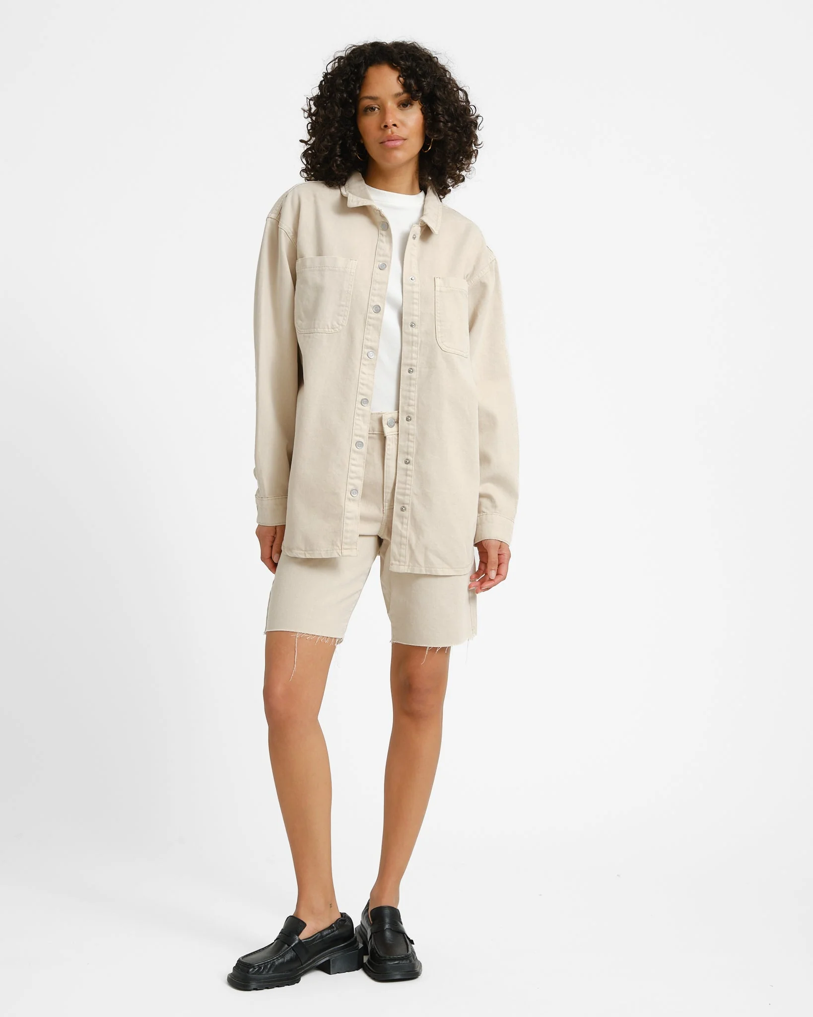 Alva Colored Denim Shacket Bo Pumice Stone - Image 4