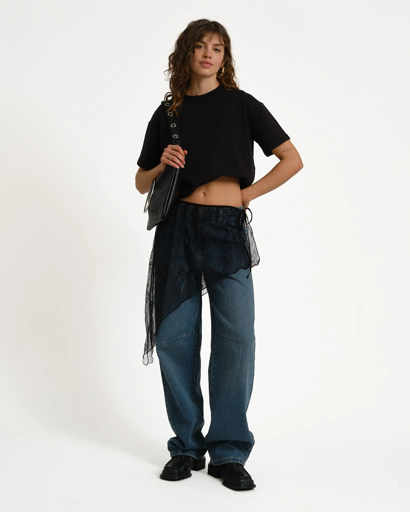 Ida Lace Wrap Skirt Zwart