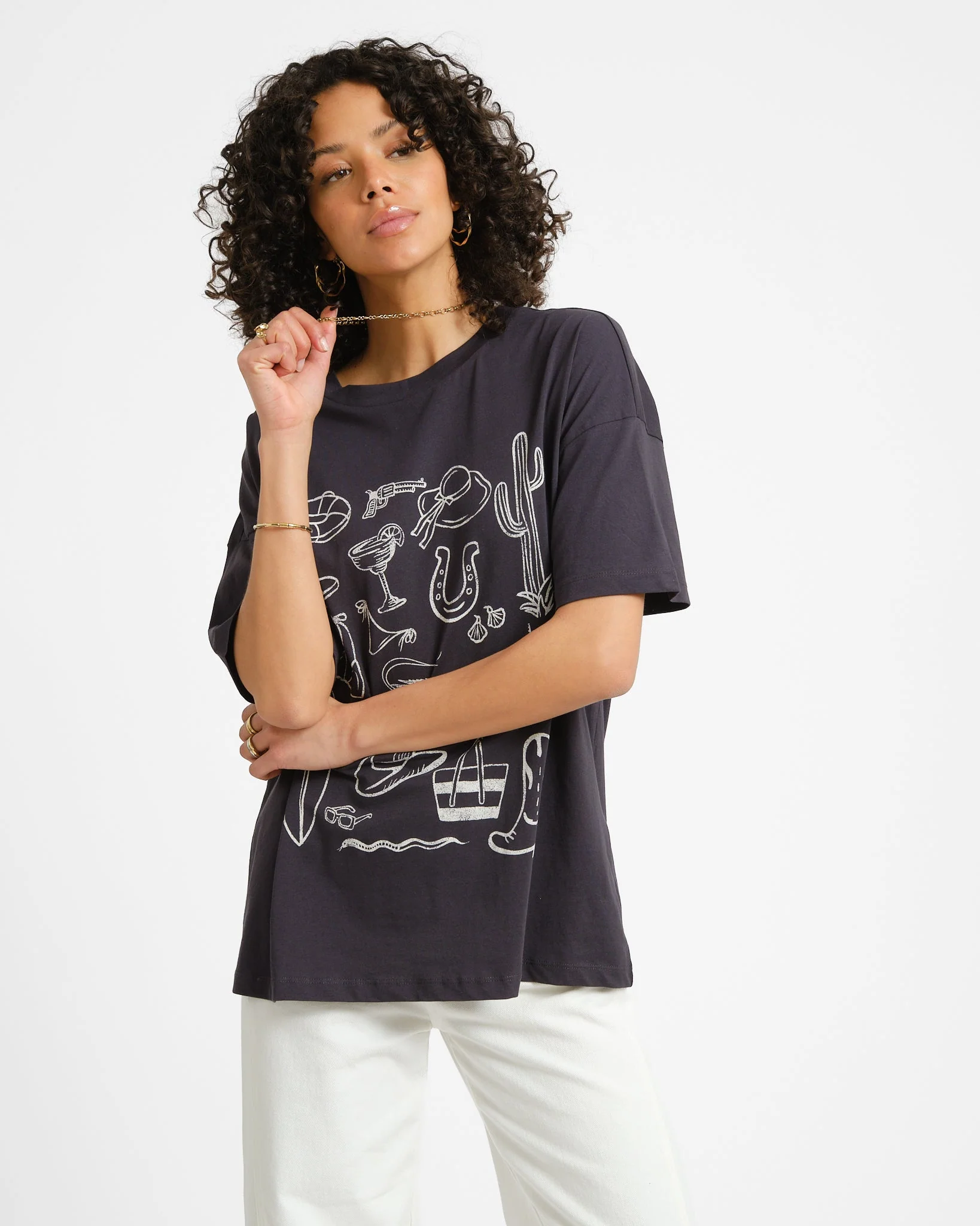 Ida O-Neck Aloha T-Shirt Black