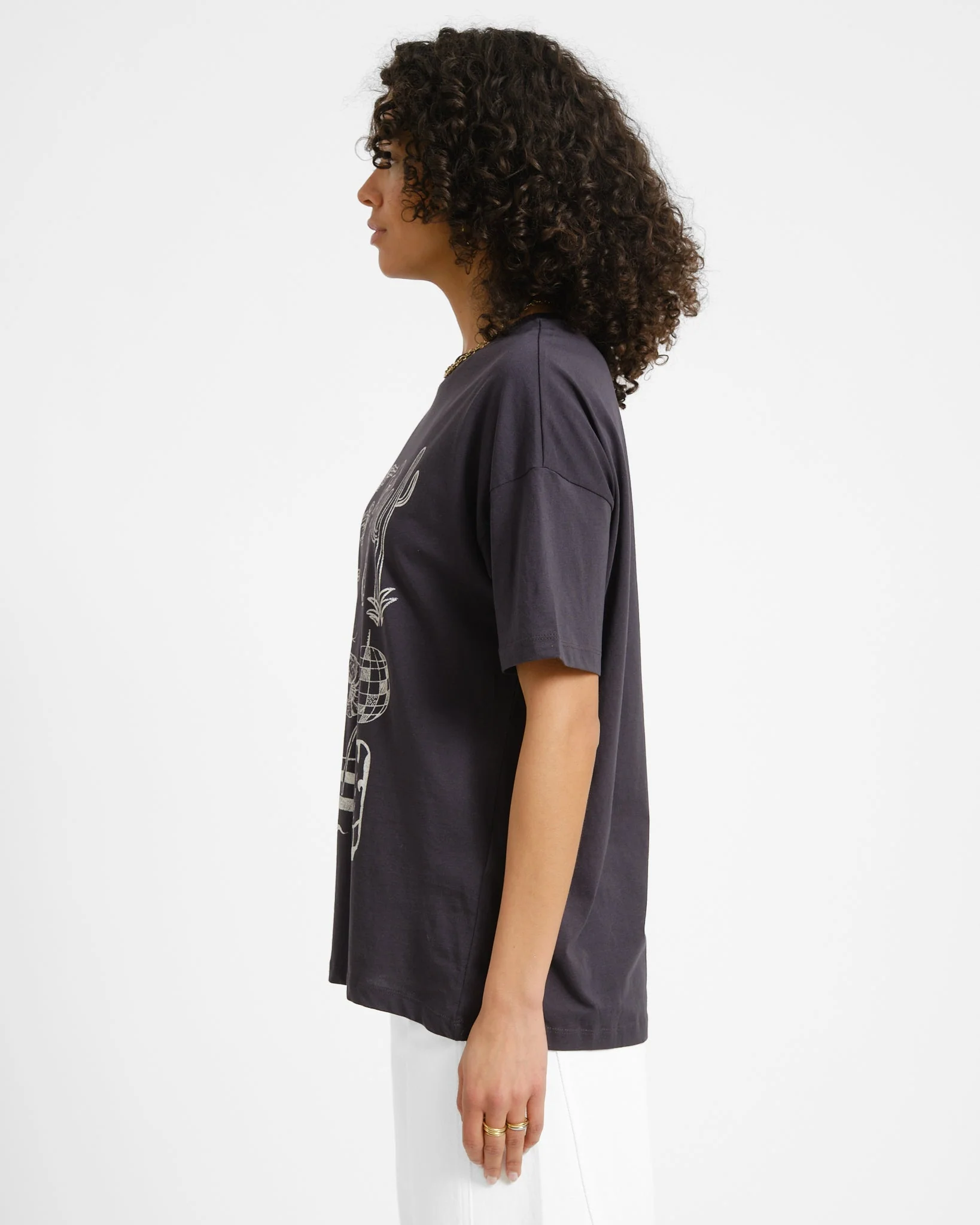 Ida O-Neck Aloha T-Shirt Black - Image 3