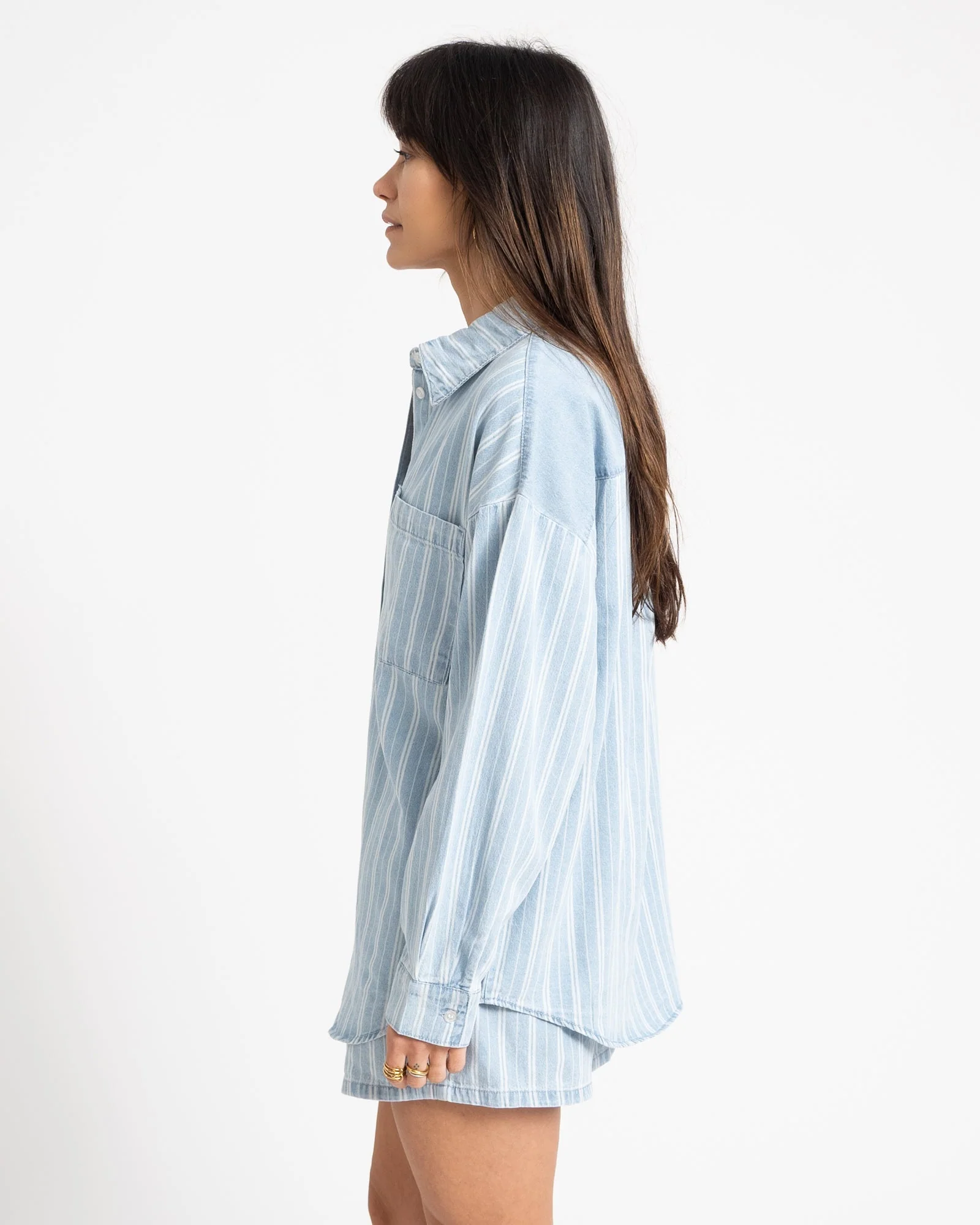 Katri Oversized Shirt Medium Blue Denim - Image 4