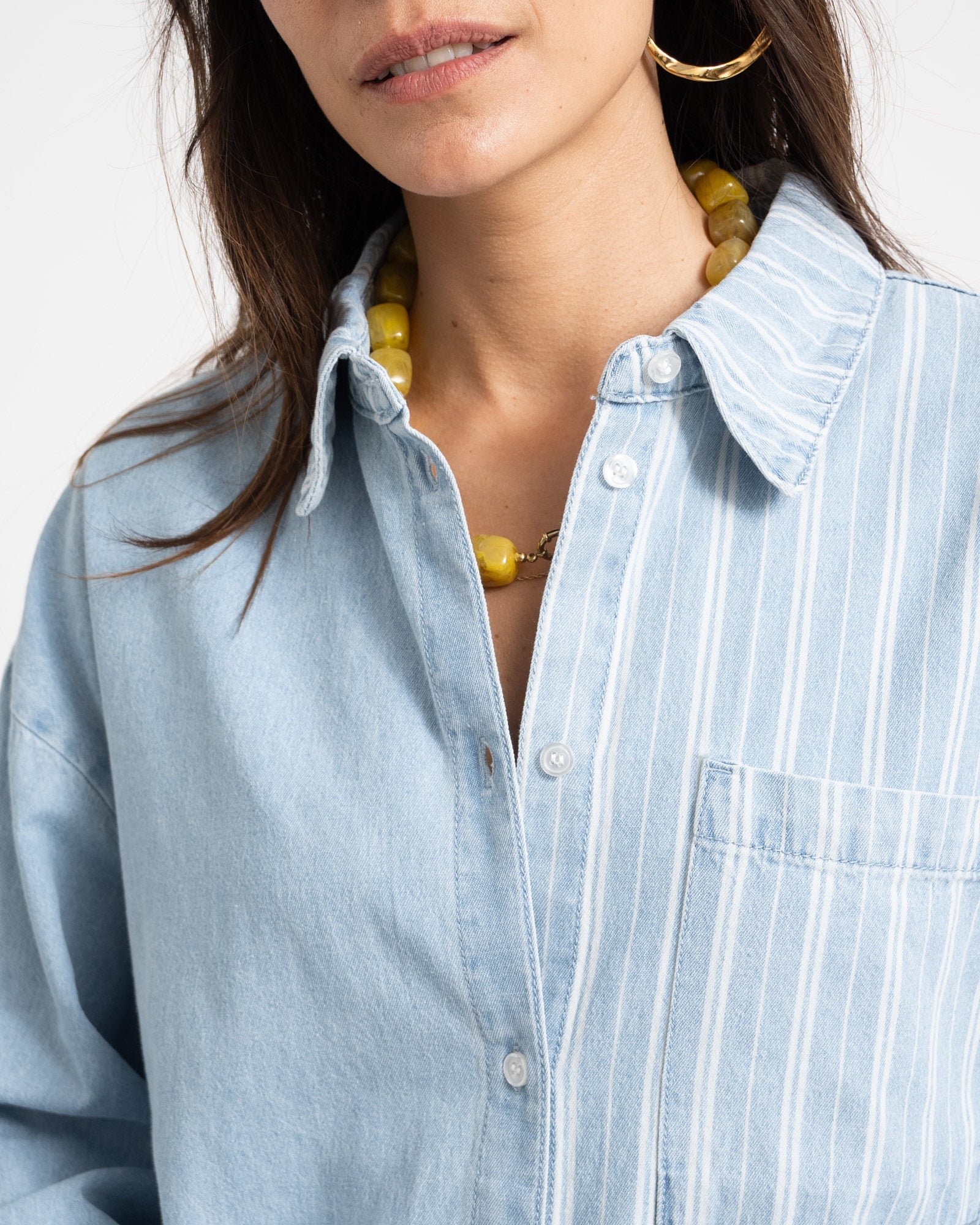 Katri Oversized Shirt Medium Blue Denim - Image 6