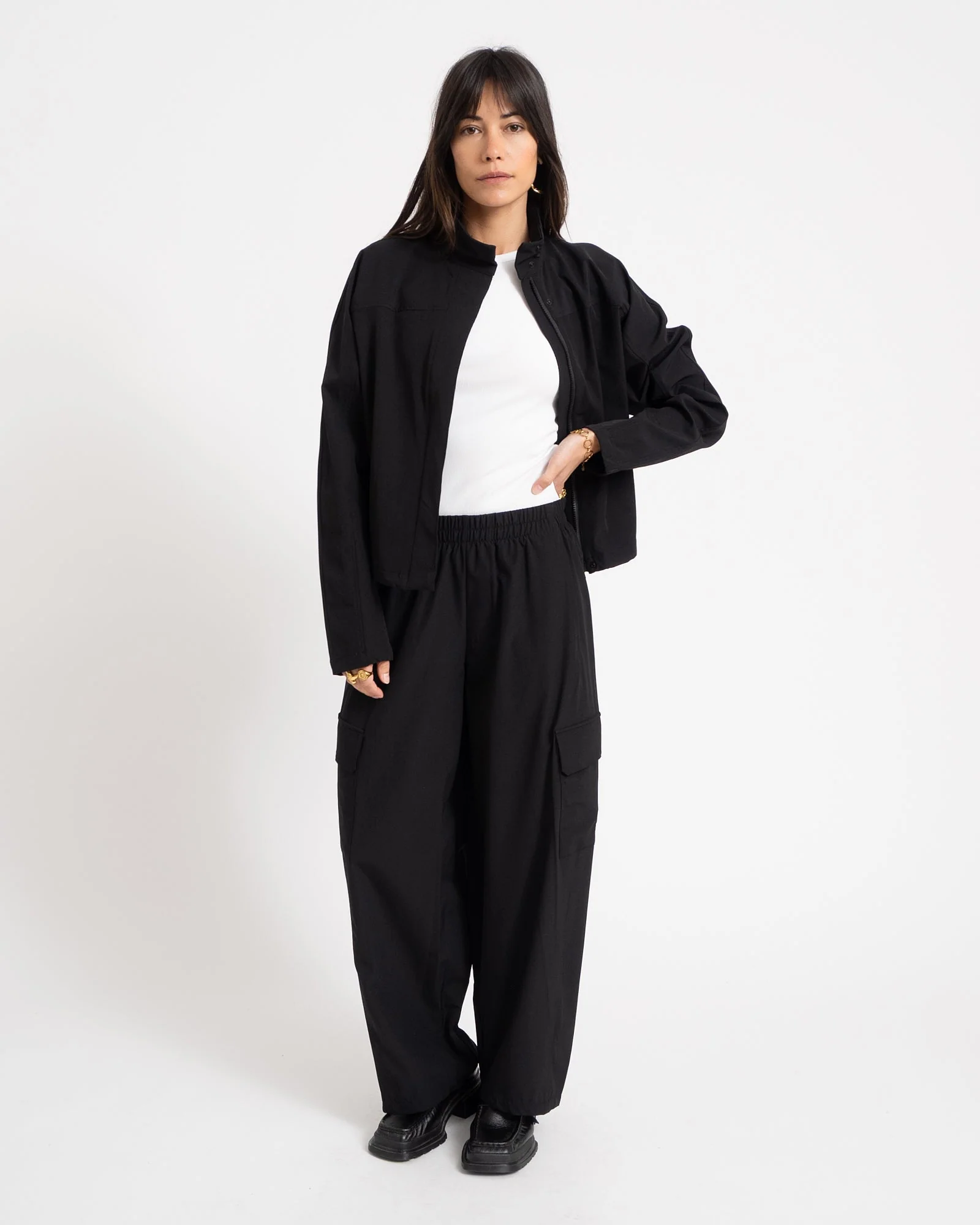 Kirby Highneck Zip Jacket Black - Image 3