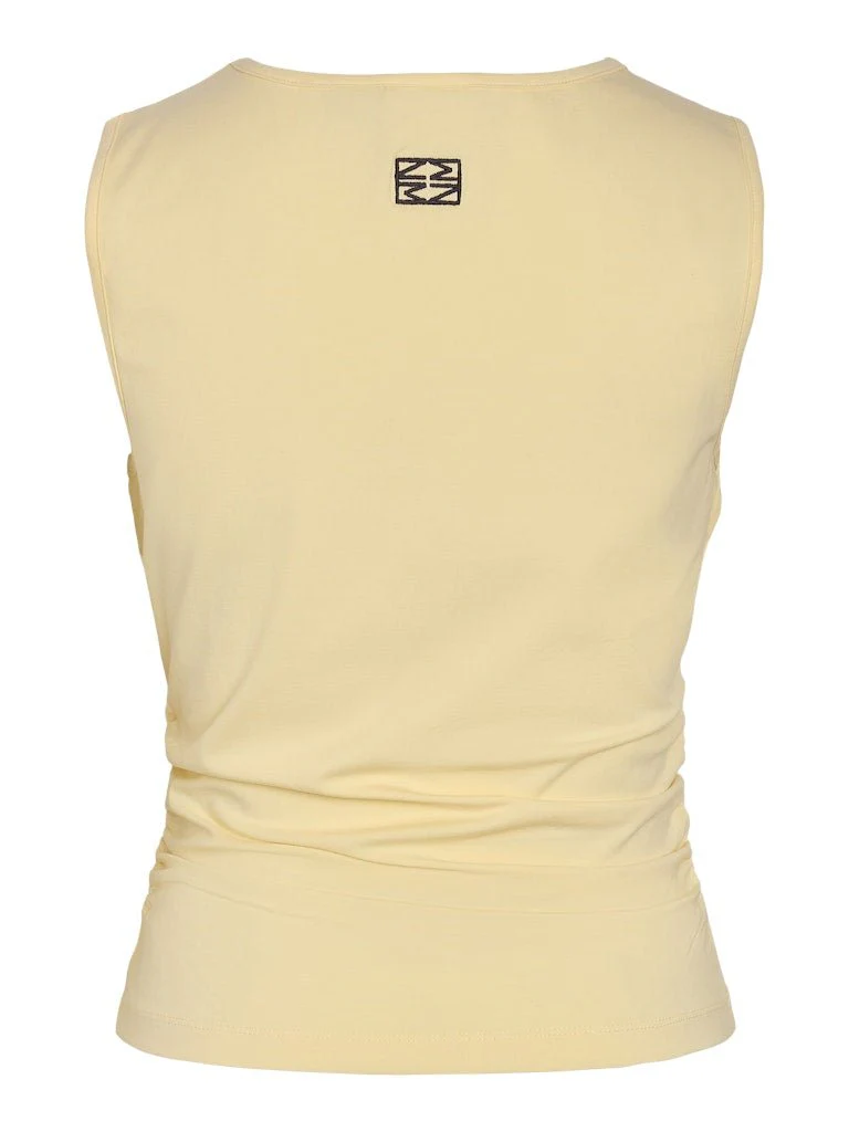 Molly O-neck Ruching Top French Vanilla - Image 8