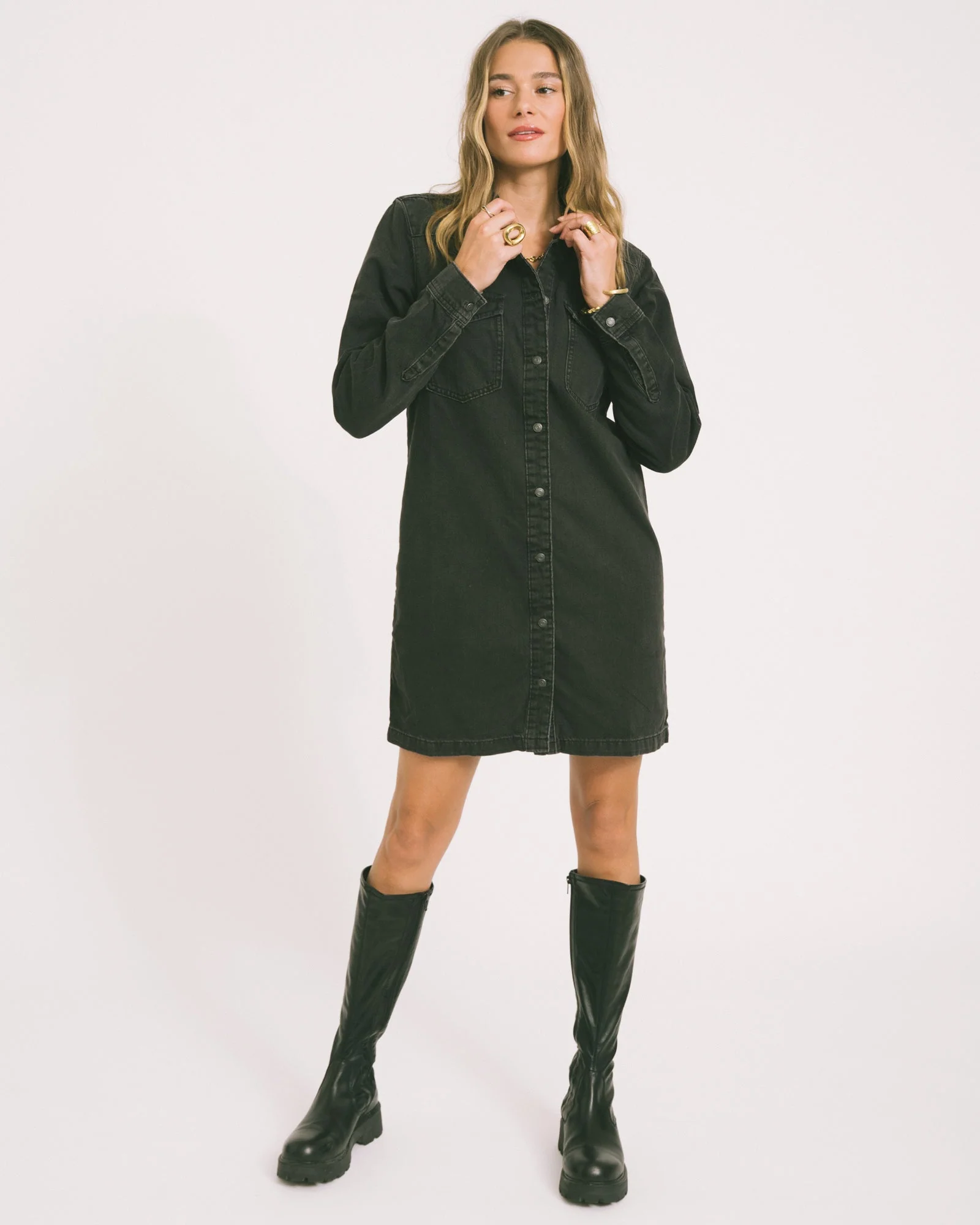 New Signe Denim Dress Black Denim - Image 2