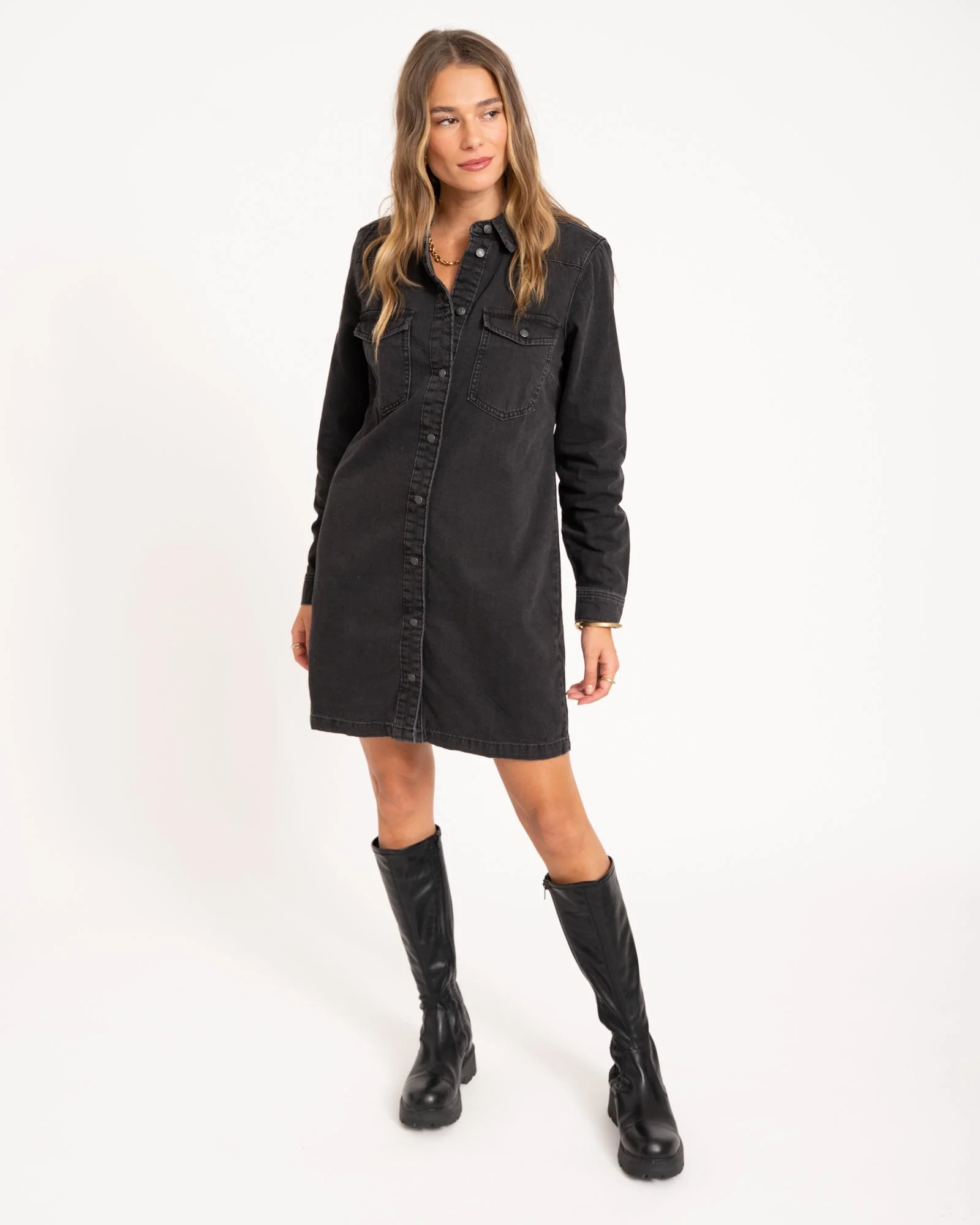 New Signe Denim Dress Black Denim - Image 4