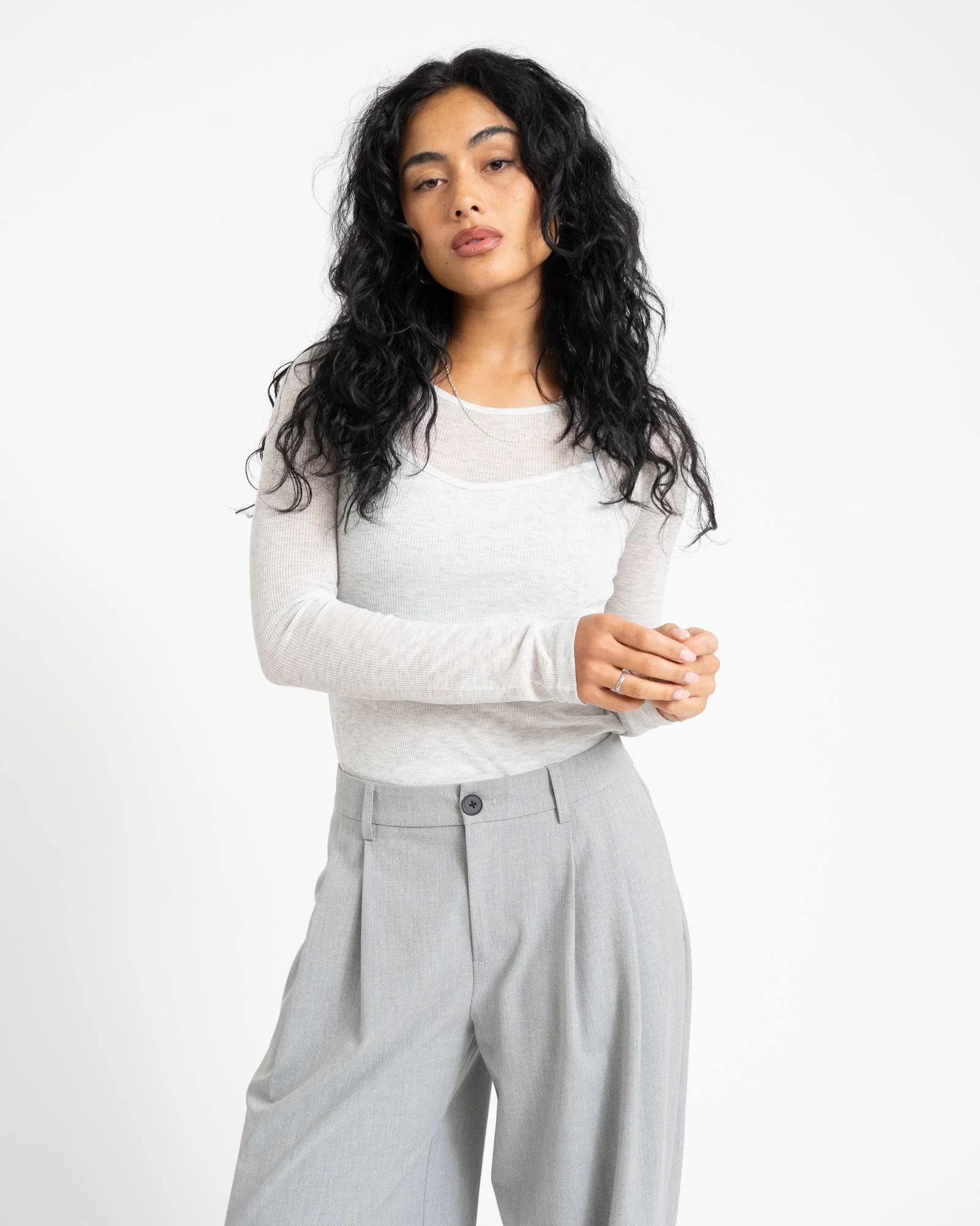 Nusa Double Layer Top Snow White