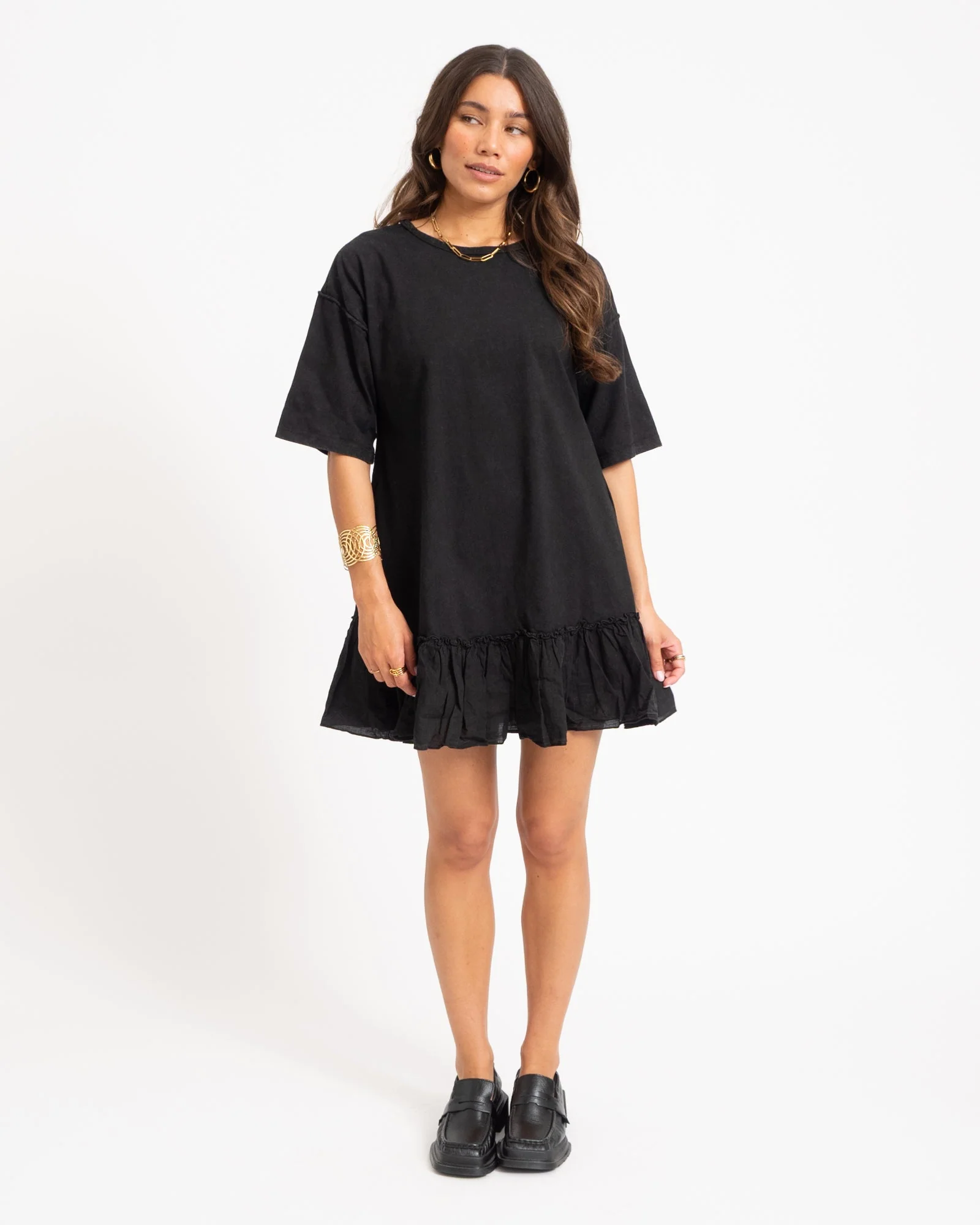 Sheila Short Dress Mix Zwart
