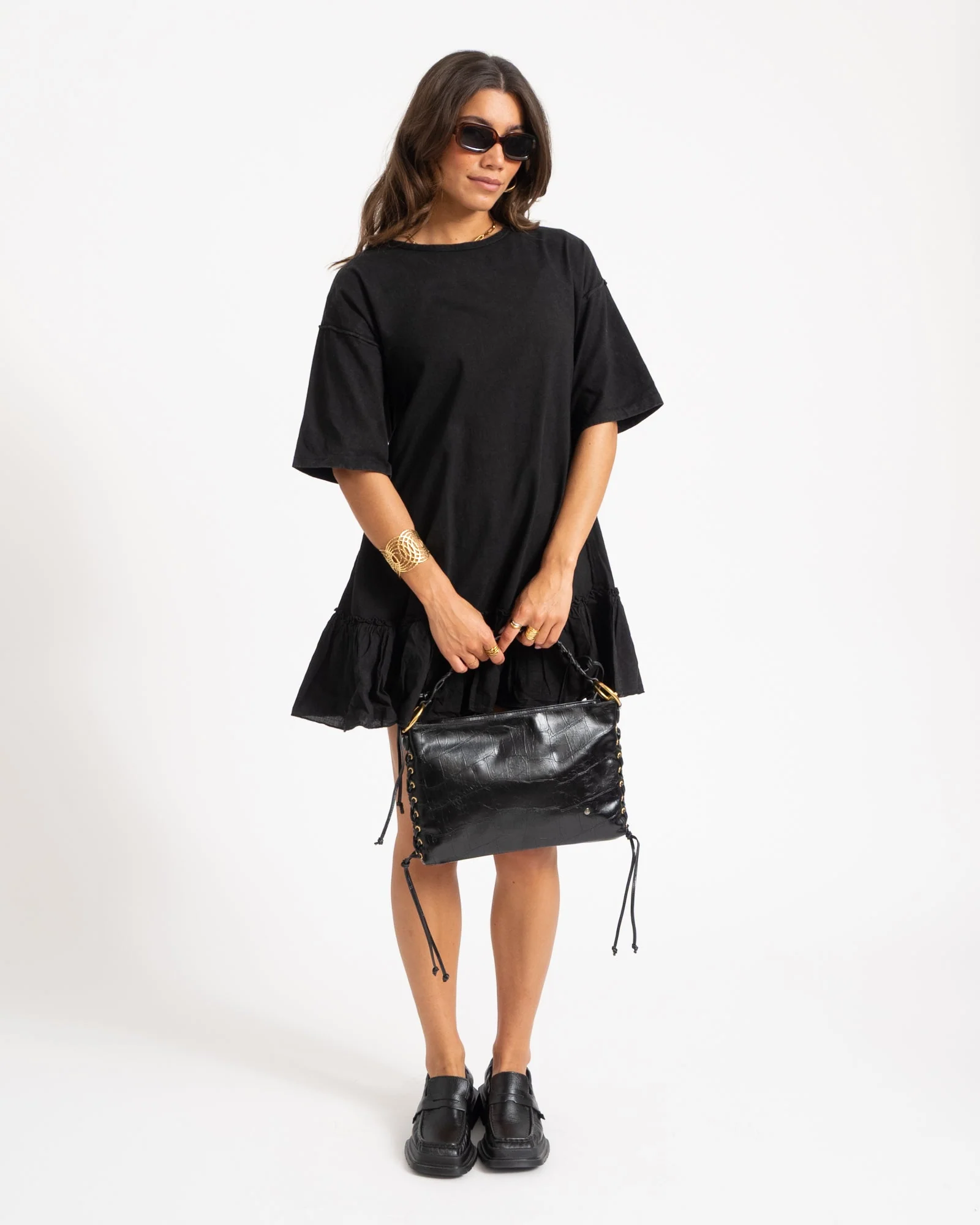 Sheila Short Dress Mix Zwart - Image 2
