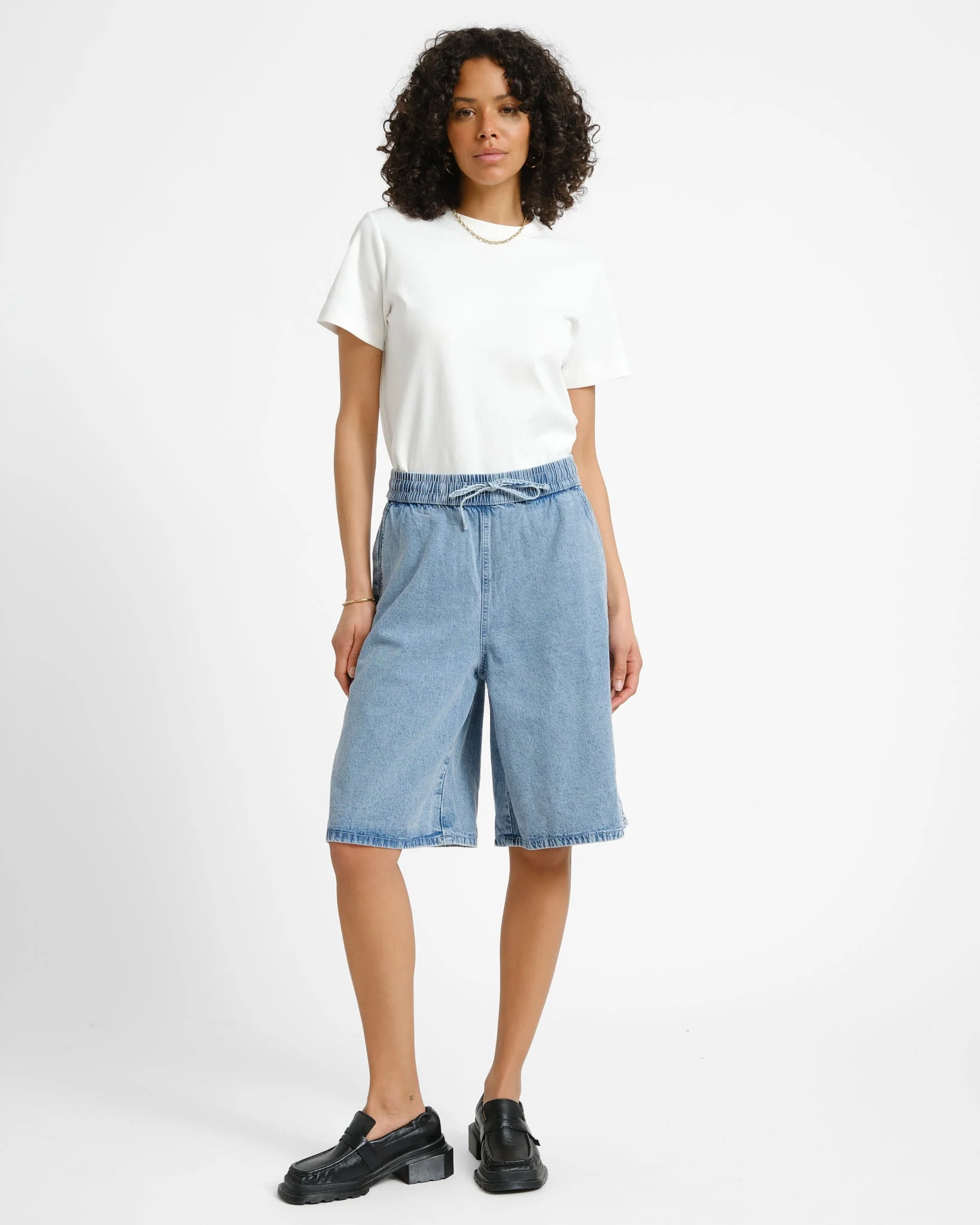 Signe Long Denim Shorts Light Blue Denim - Image 3