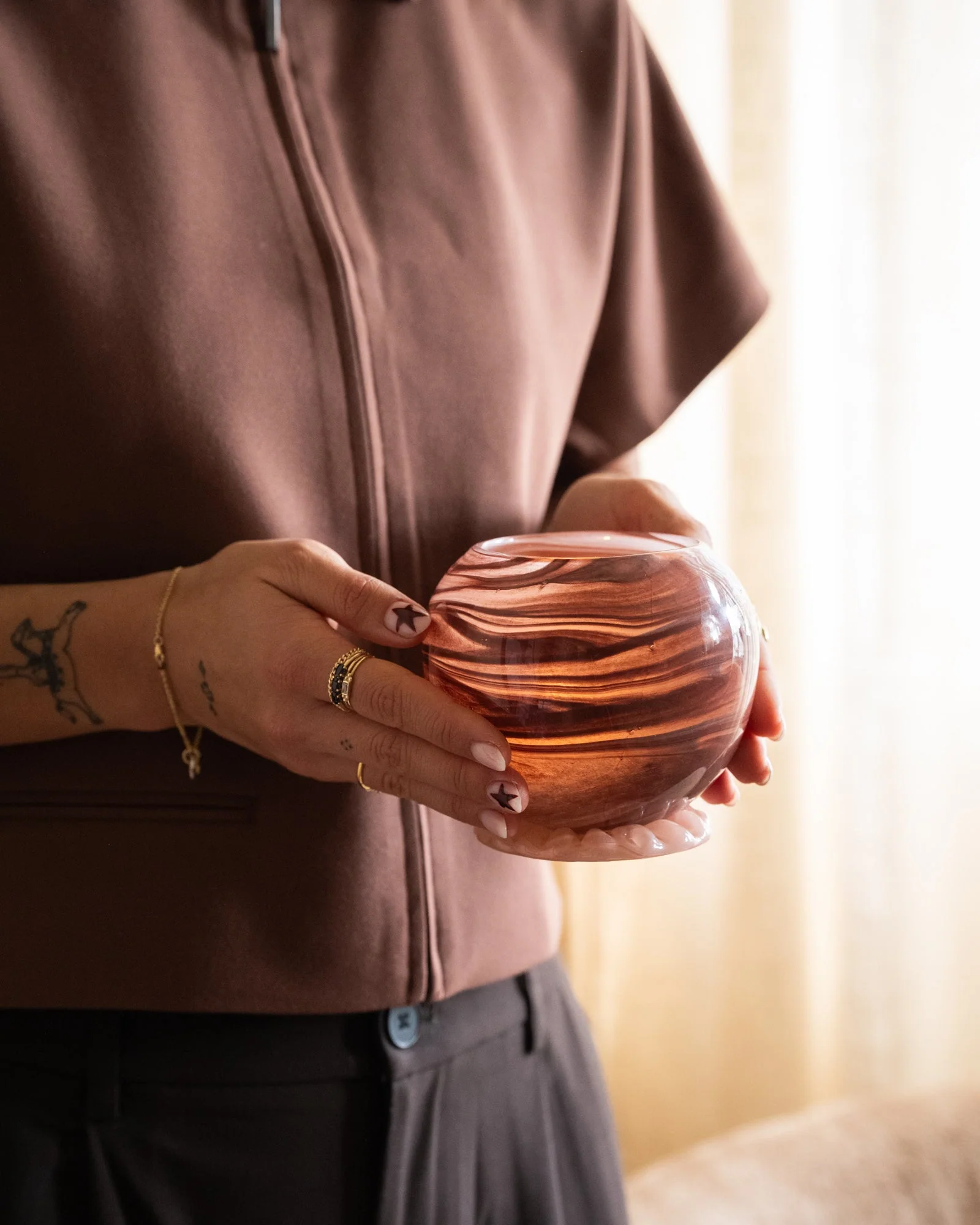 Handgemaakte Theelichthouder Cosmos