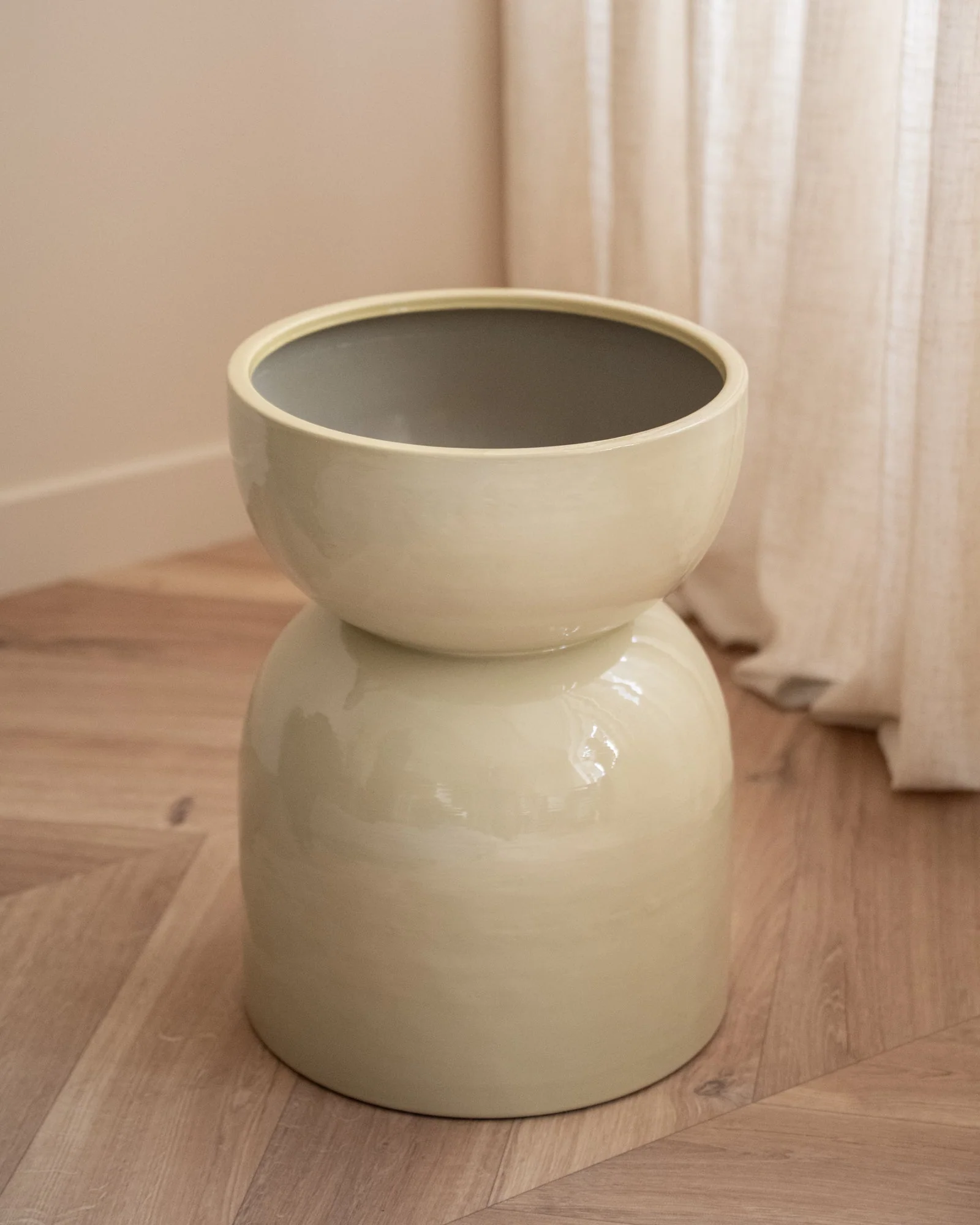 Large Planter Mimea Enamel Green - Image 2