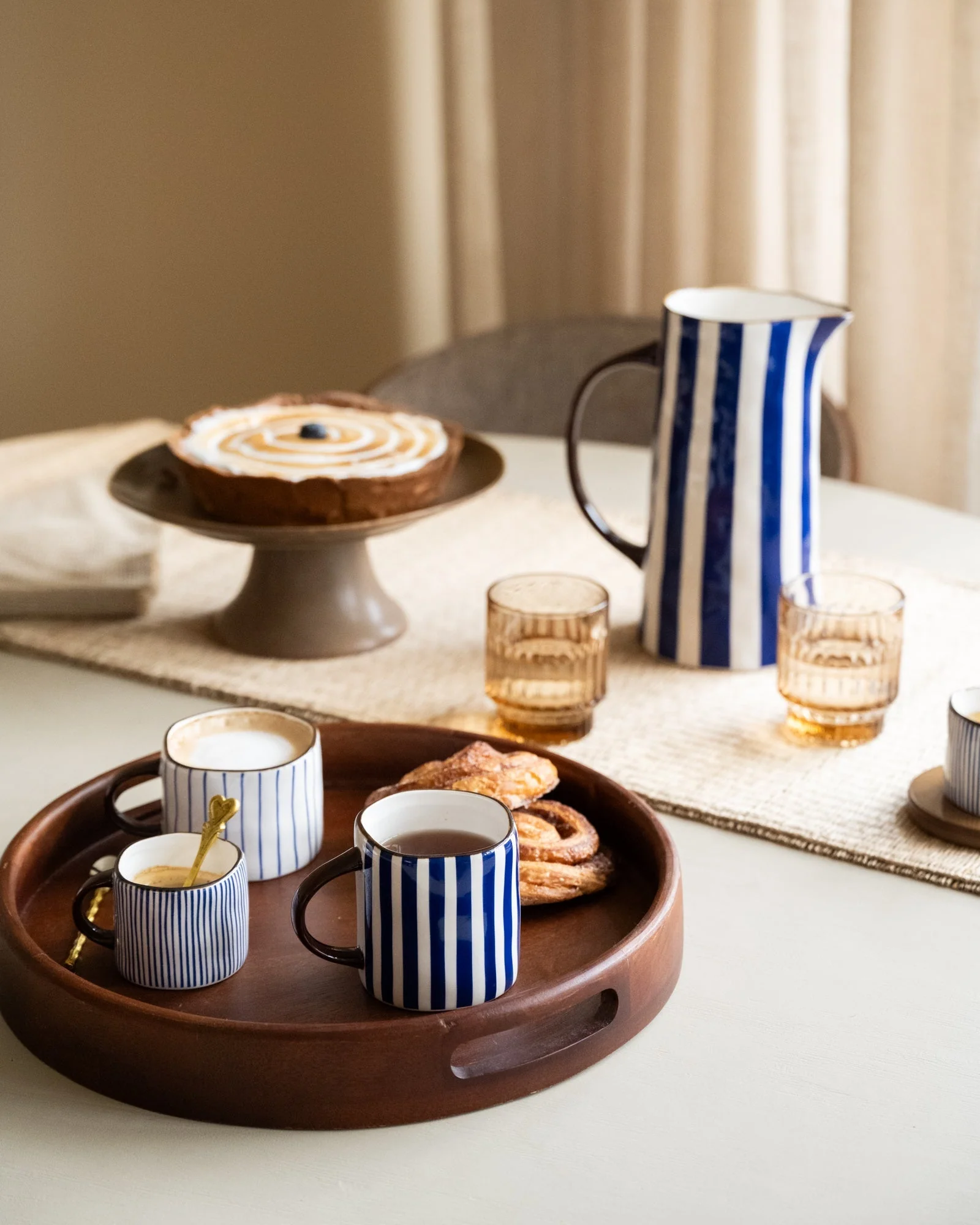 Cappuccino Mug Anafi Blue Stripe - Image 4