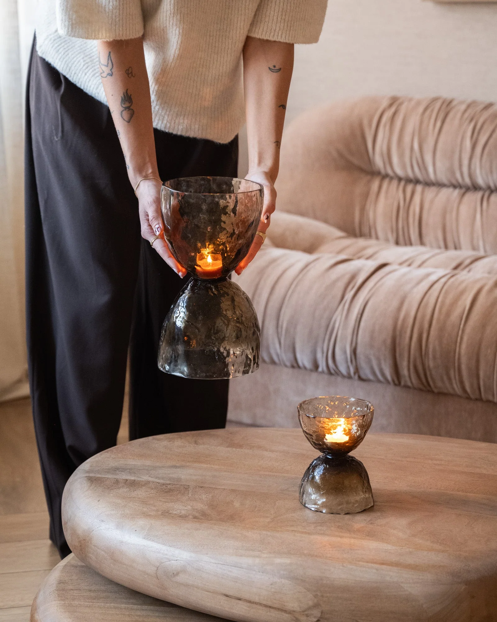 Theelichthouder / Vaas Diabolo Glass - Small/Medium - Image 3