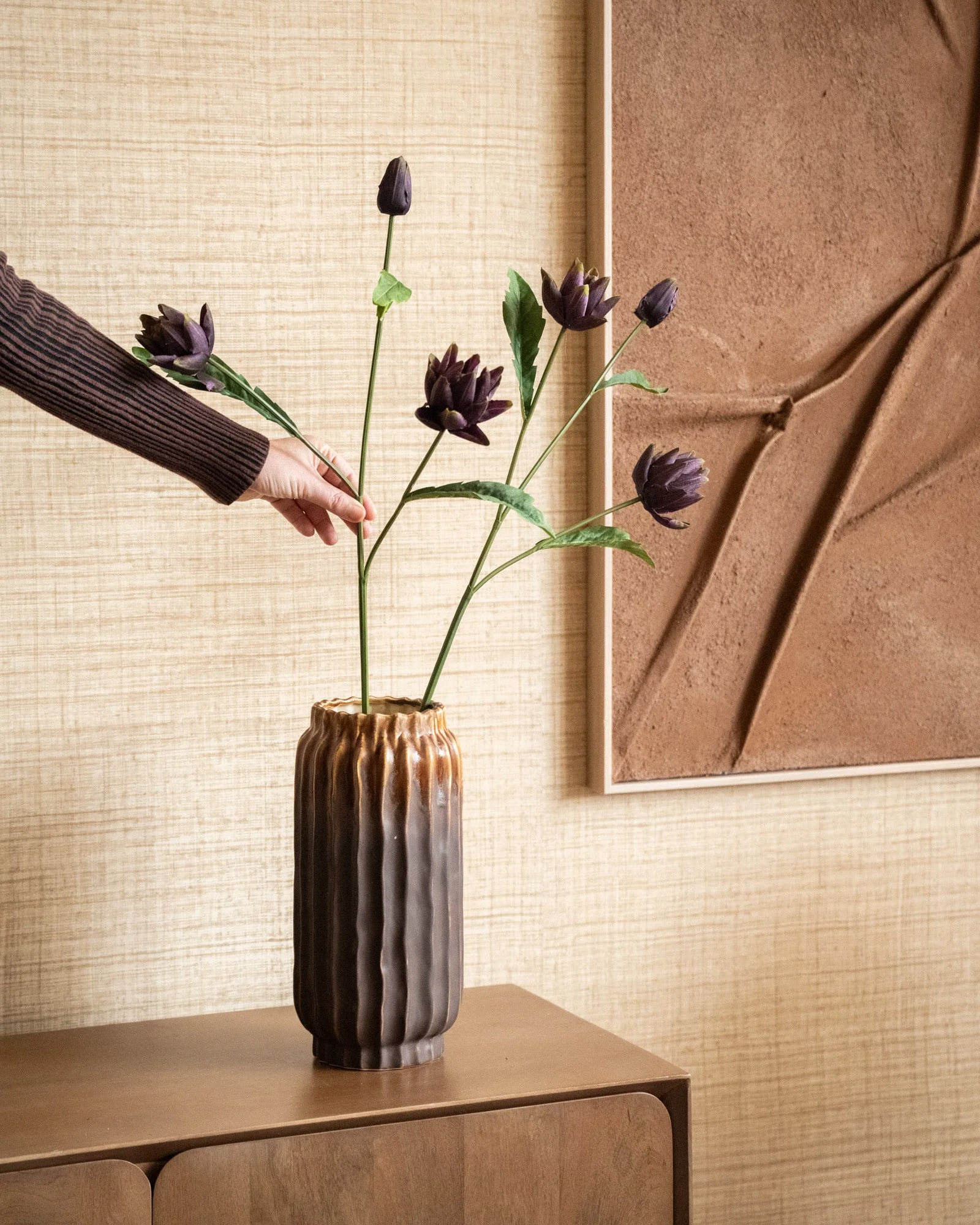 Kunstbloemen Artichoke Purple