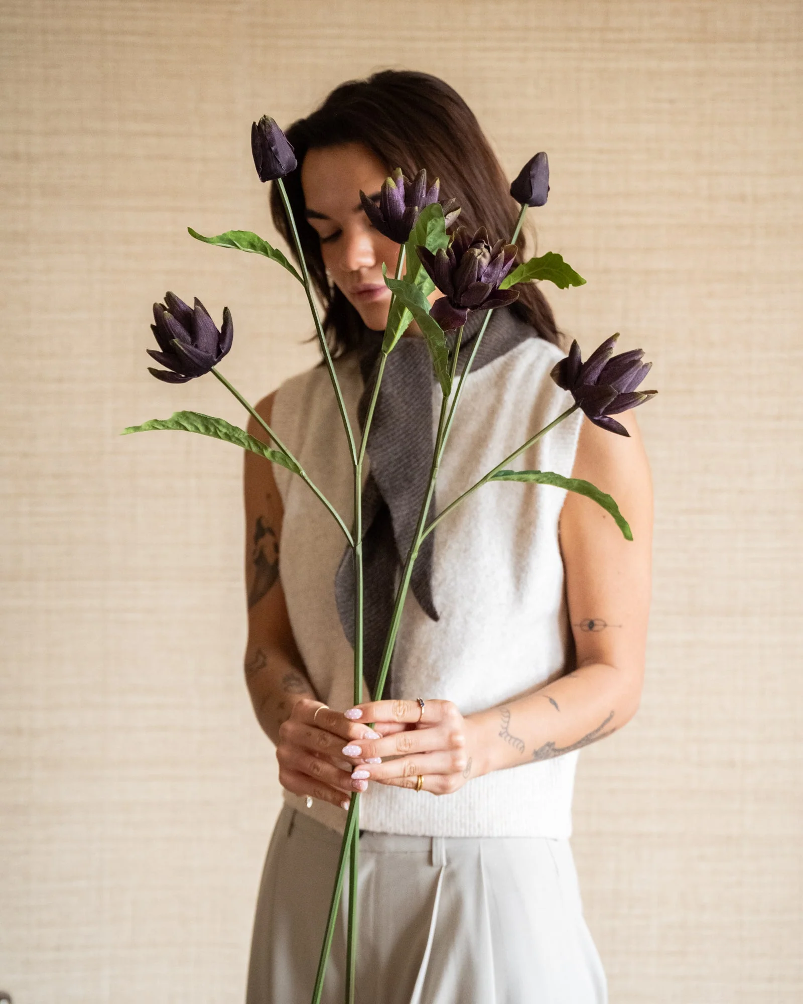 Kunstbloemen Artichoke Purple - Image 2