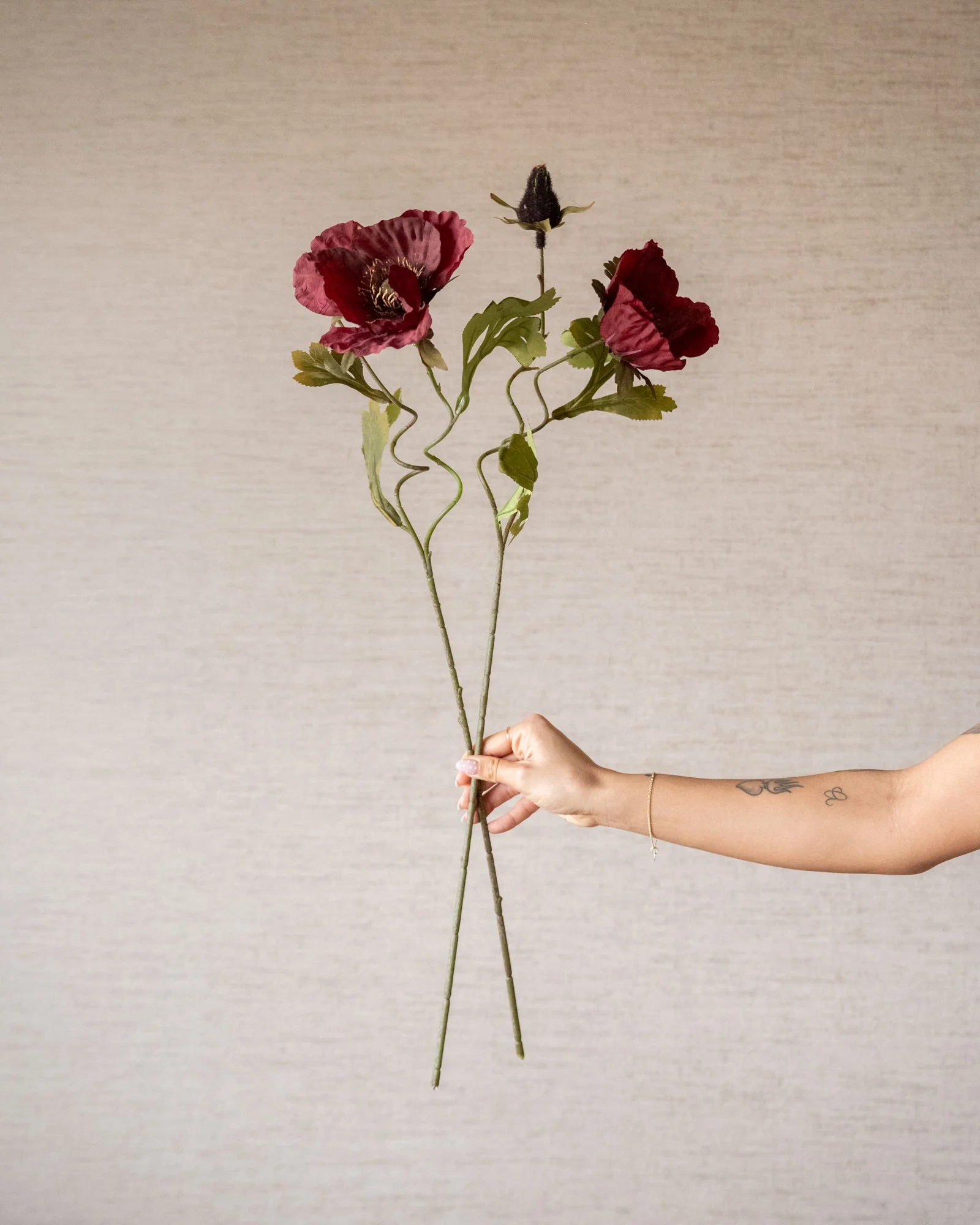 Kunstbloem Poppy Burgundy - Image 4