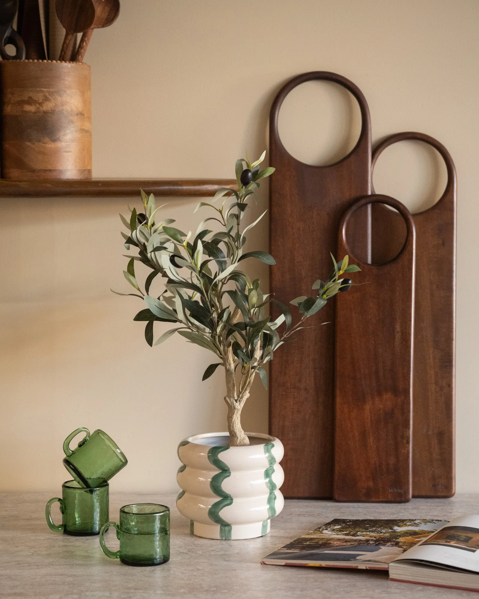 Faux Olive Tree With Pot - Image 2