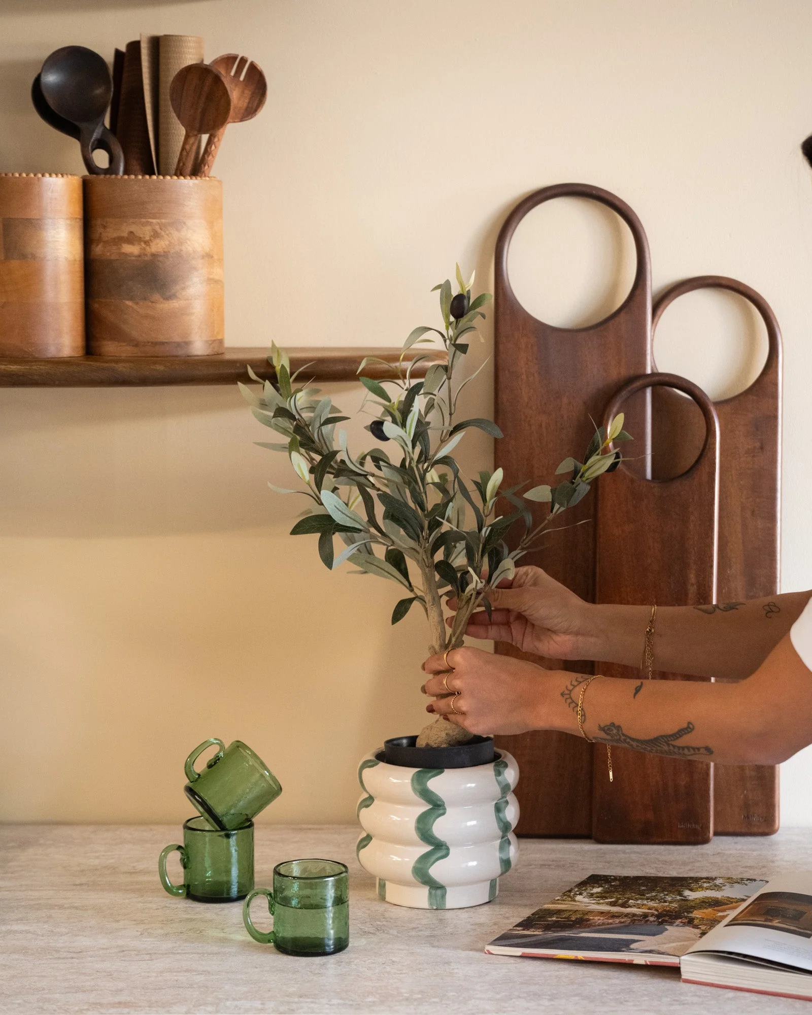 Faux Olive Tree With Pot - Image 4