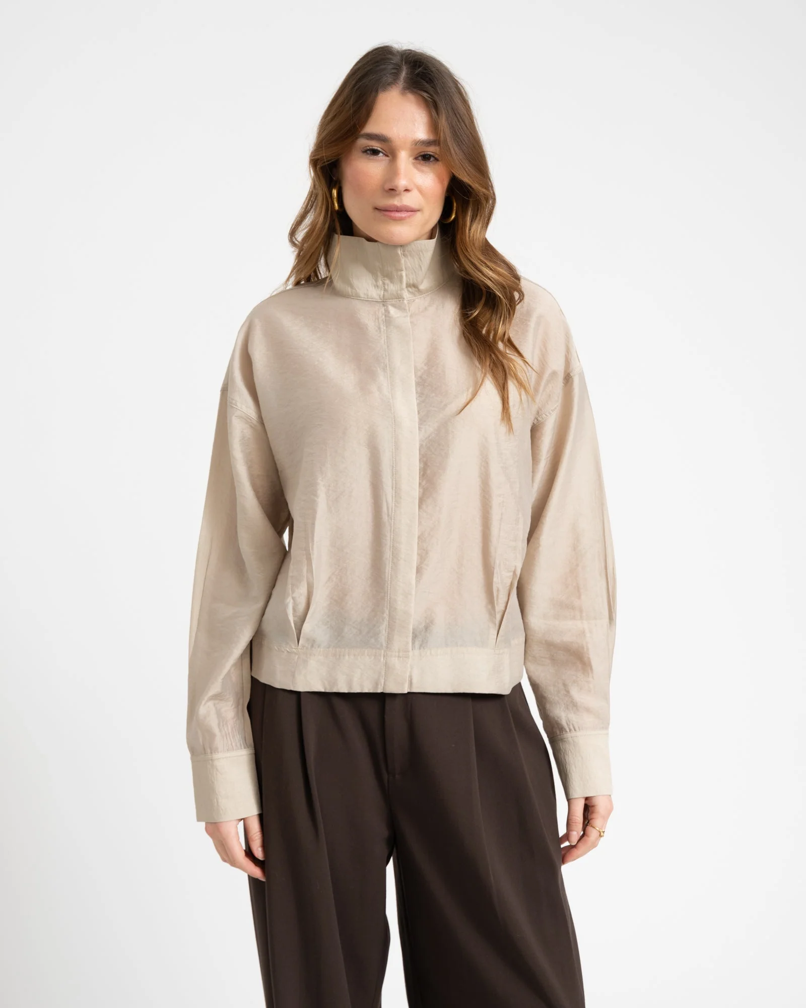 Rouge Stina High Neck Shirt Feather Gray - Image 3