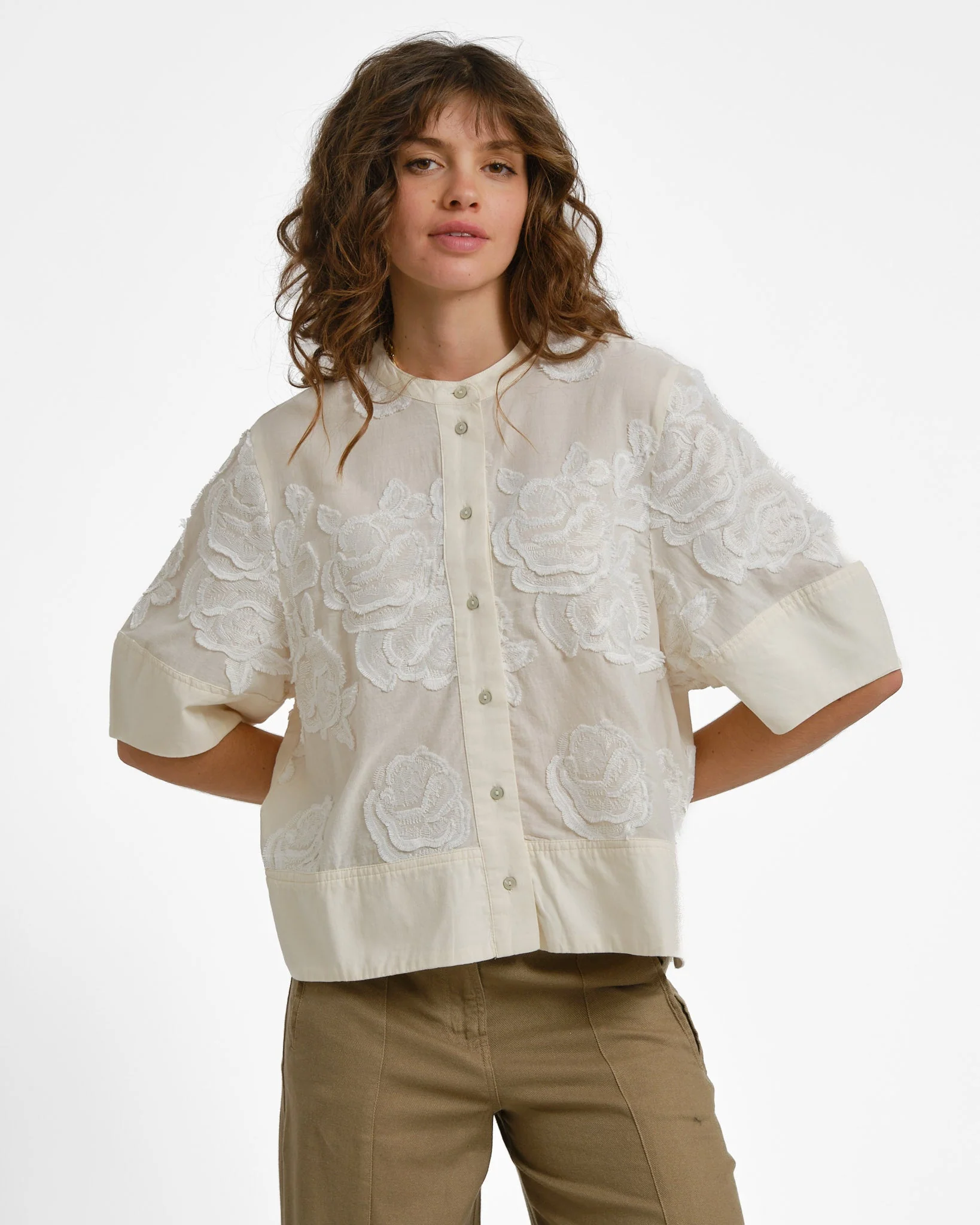Rouge Zoella O-Neck Top Birch