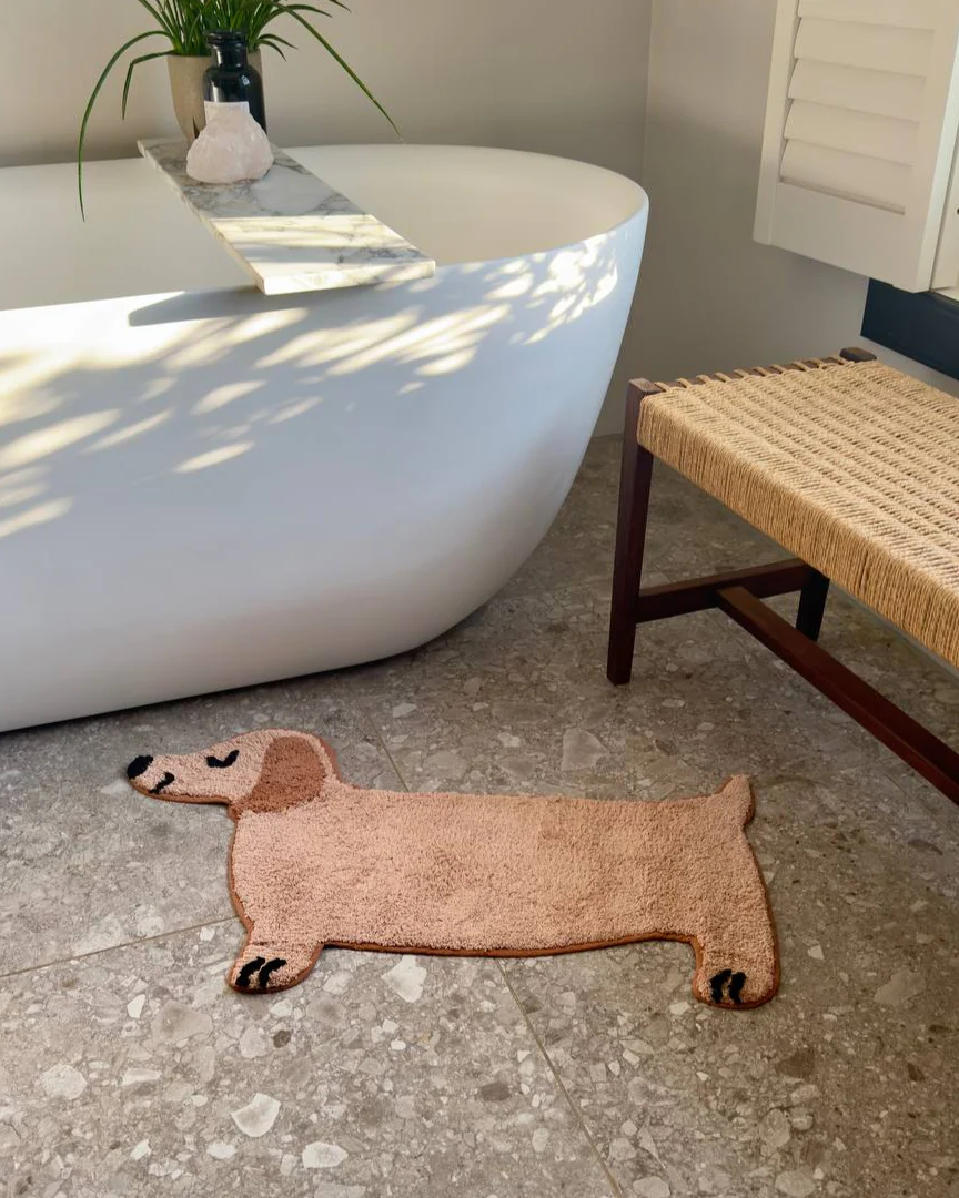 Bath Mat Sausage Dog Light Brown - Image 4
