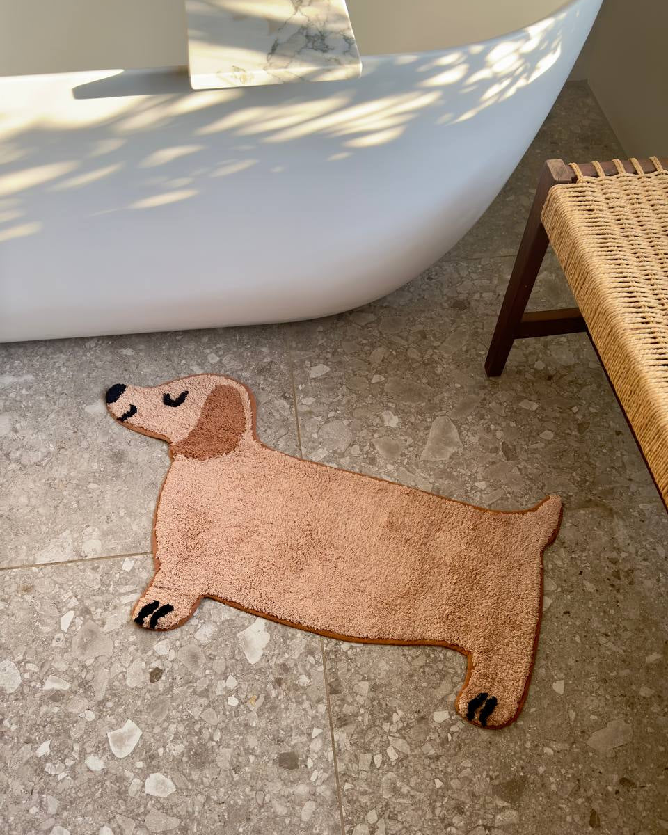 Bath Mat Sausage Dog Light Brown - Image 5