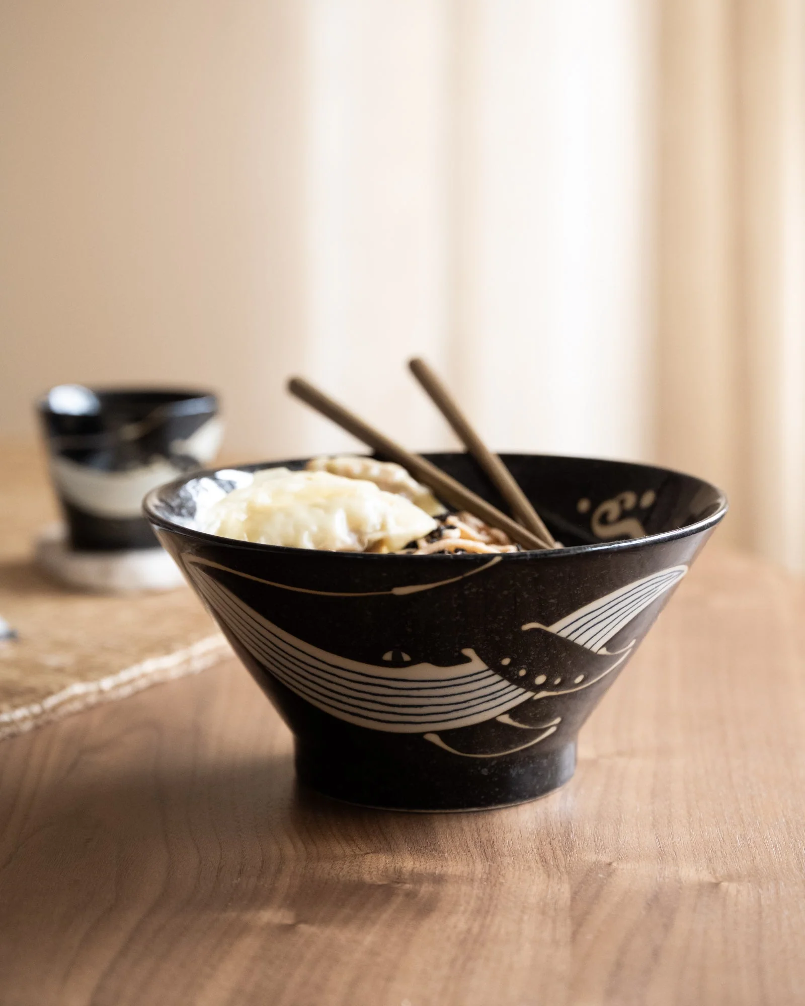 Handmade Japanese Bowl Whale Medium