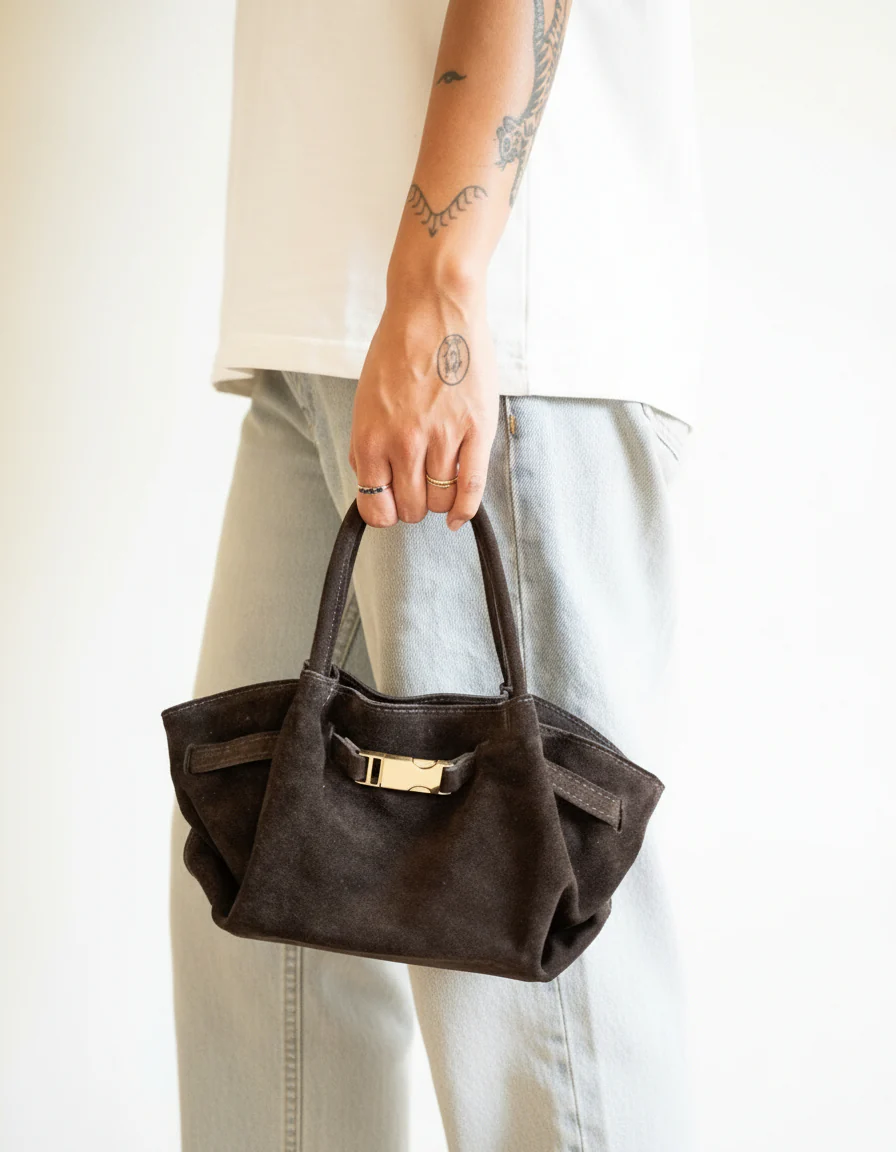 Leonie Belted Slouchy Bag Brown - Image 5