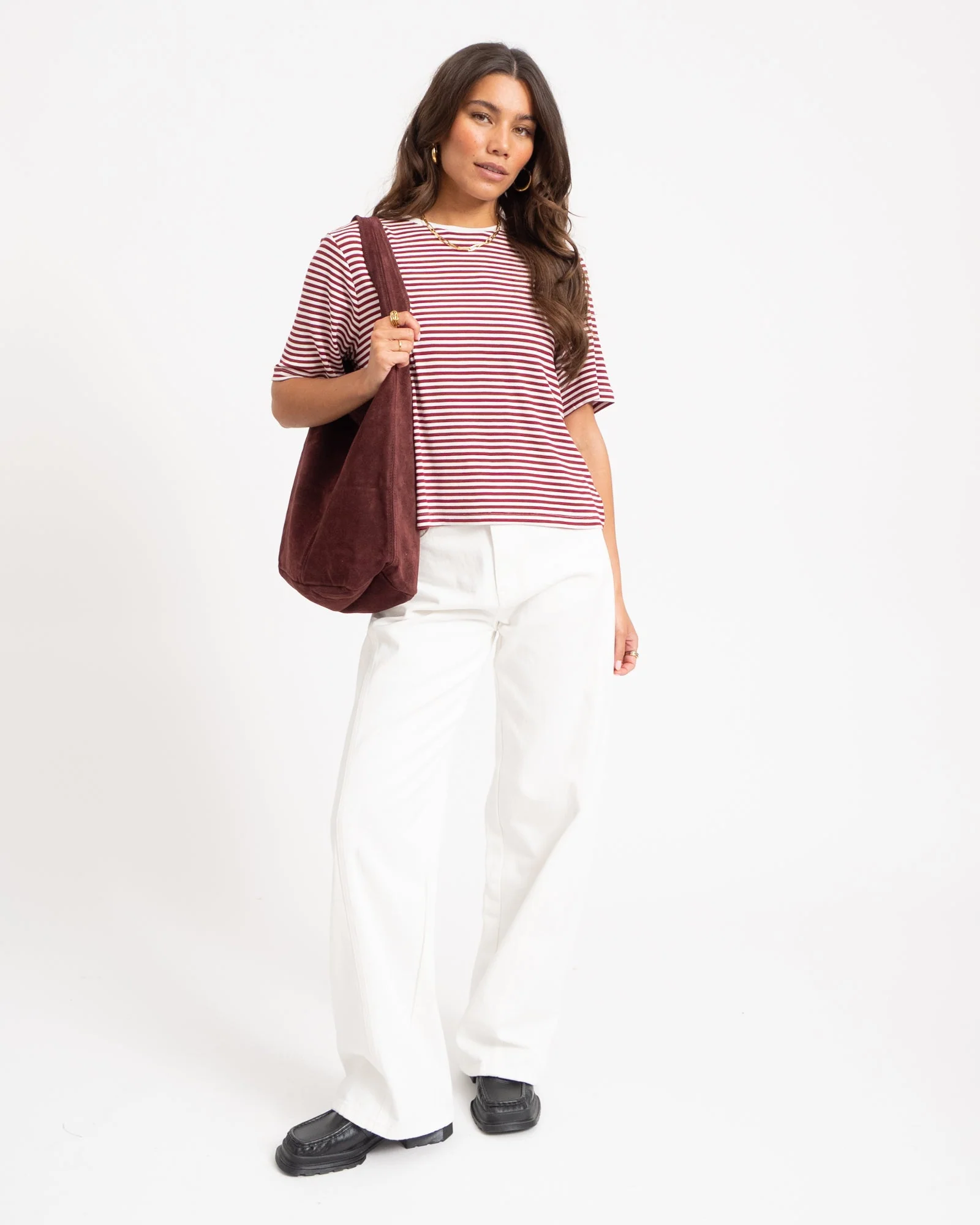 Loreen Suede Bag Bordeaux - Image 3
