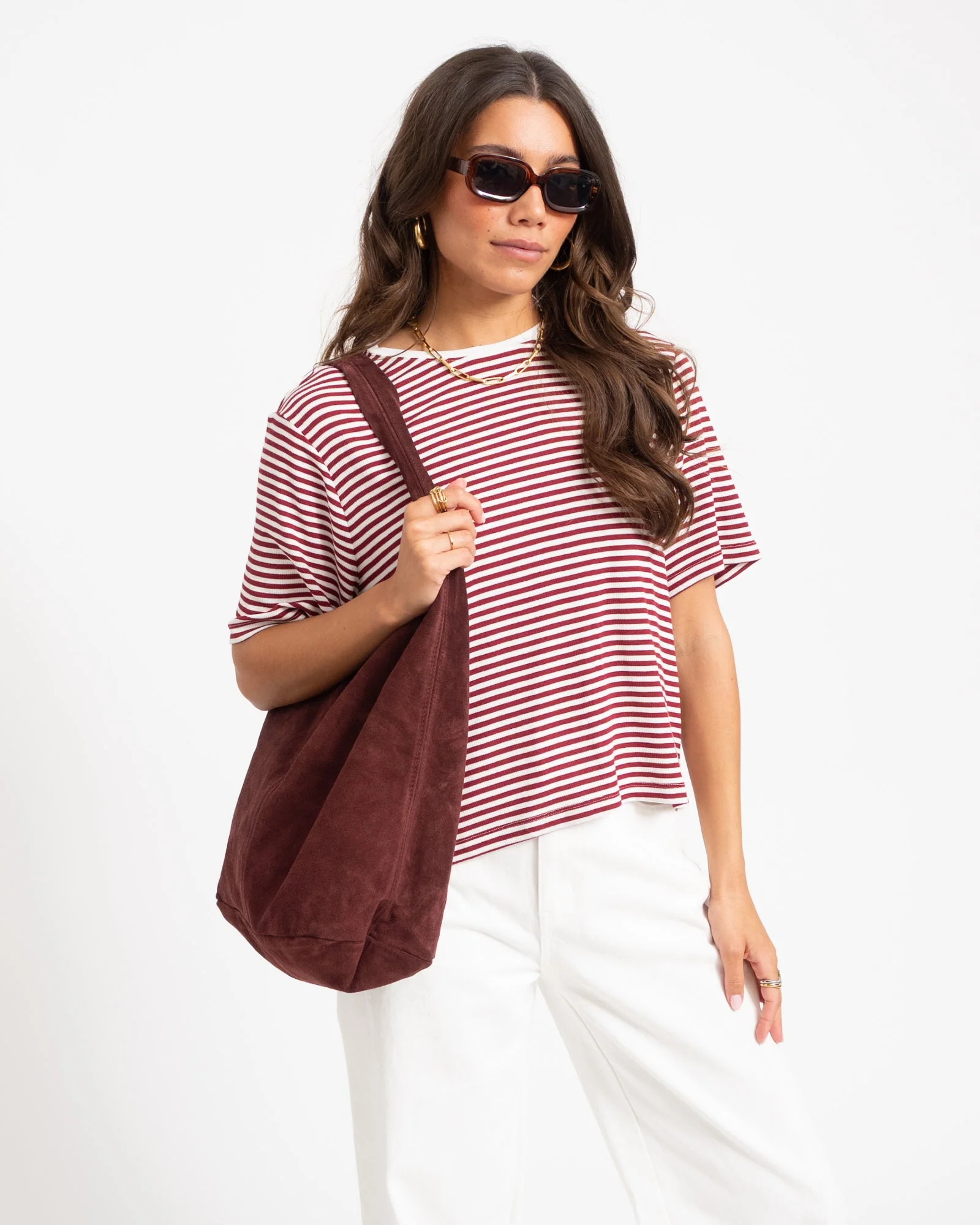 Loreen Suede Bag Bordeaux - Image 4