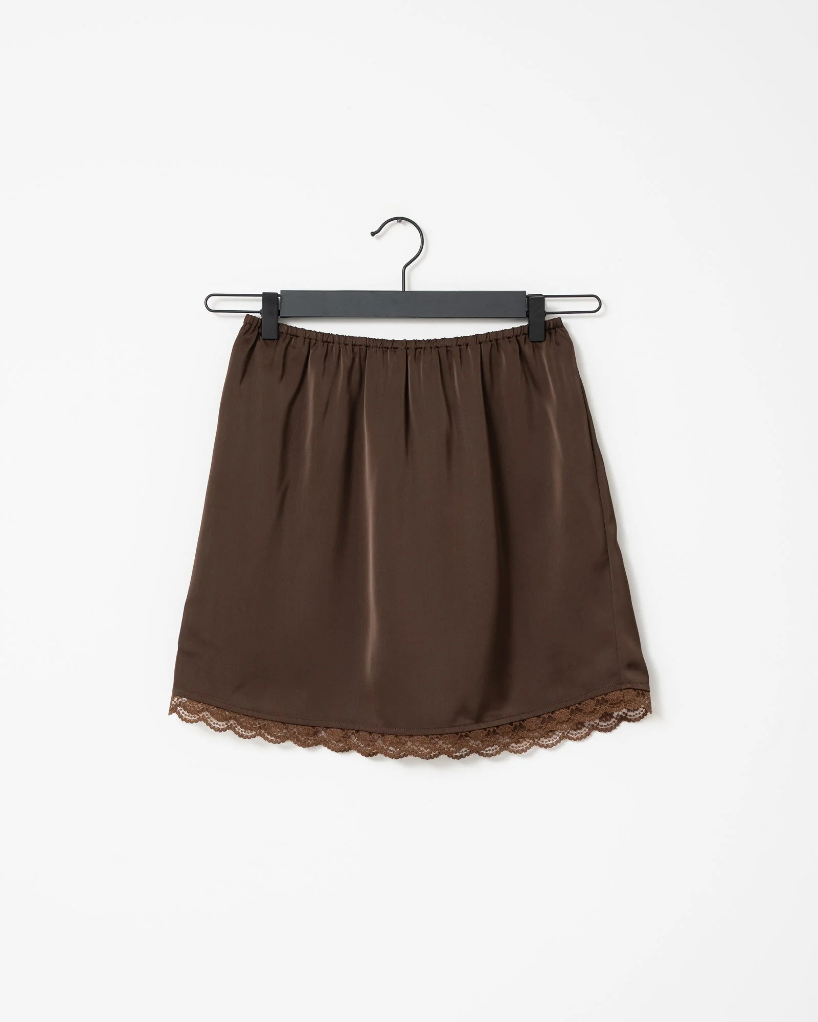 TILTIL Frederique Satin Skirt Lace Brown - Image 6