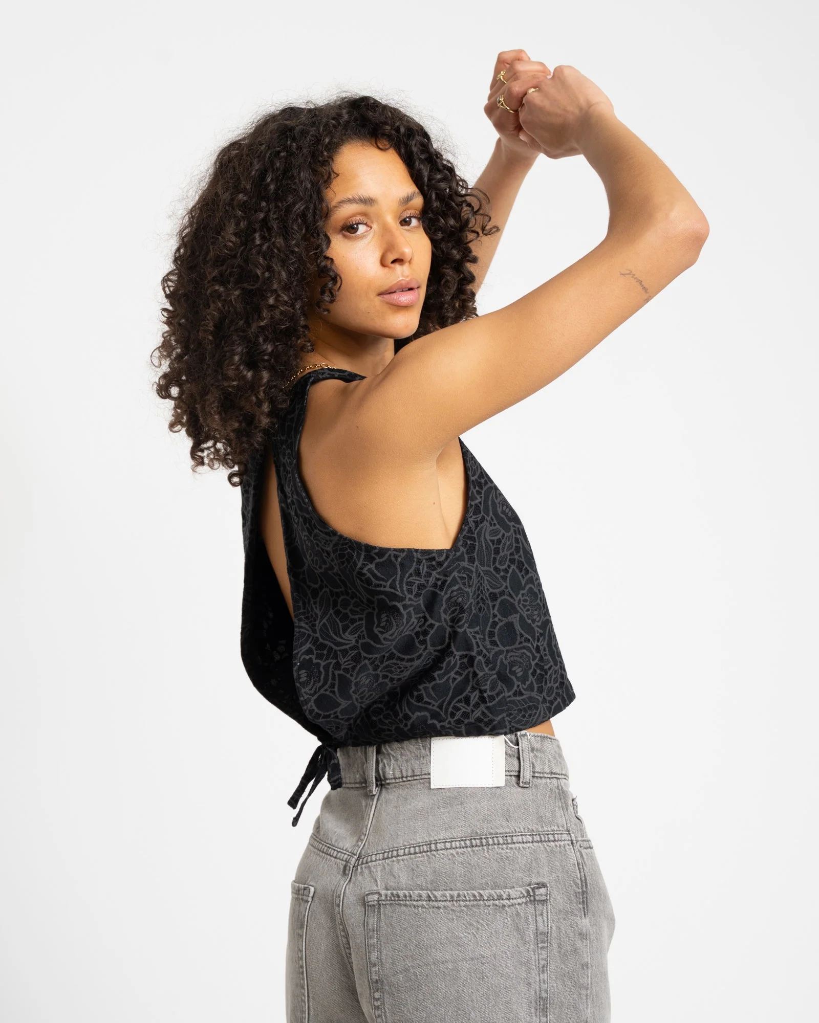 TILTIL Ai-vi Crop Top Black Lace Black - Image 2