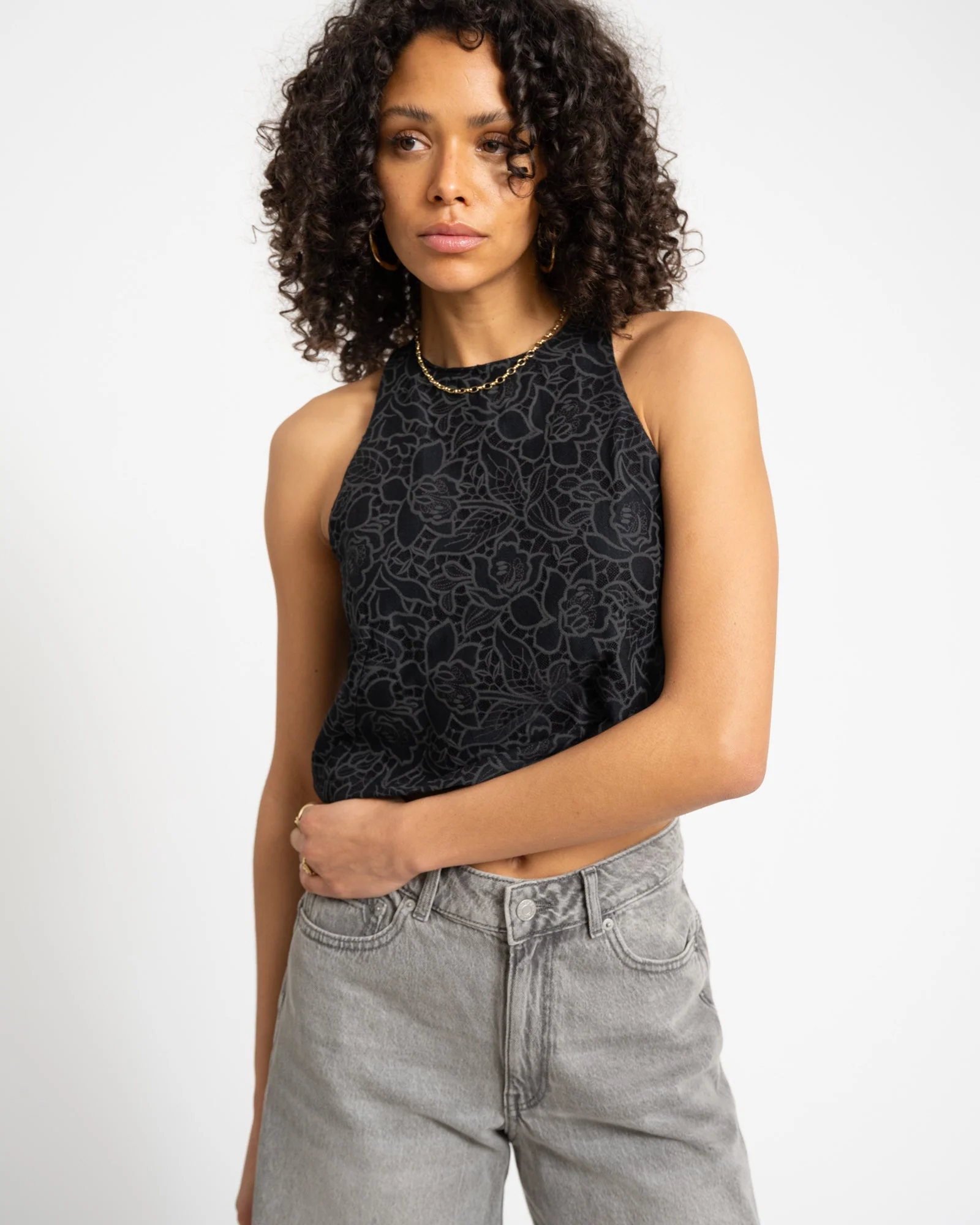 TILTIL Ai-vi Crop Top Black Lace Black - Image 3