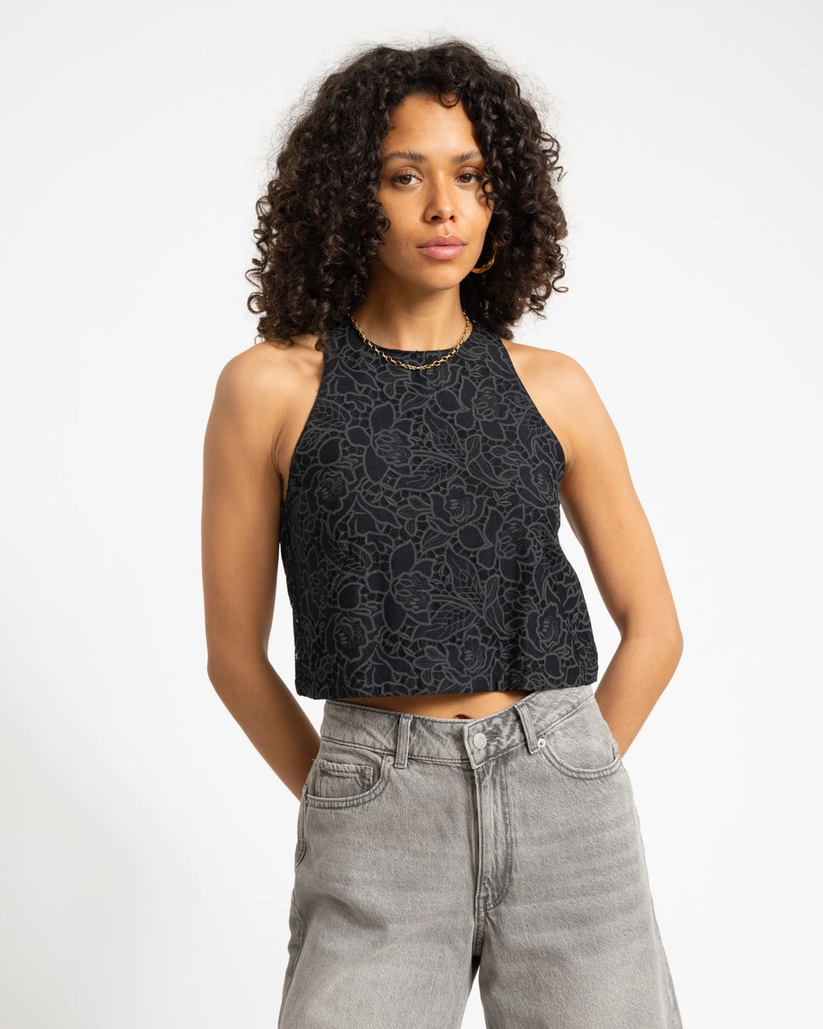 TILTIL Ai-vi Crop Top Black Lace Black - Image 4