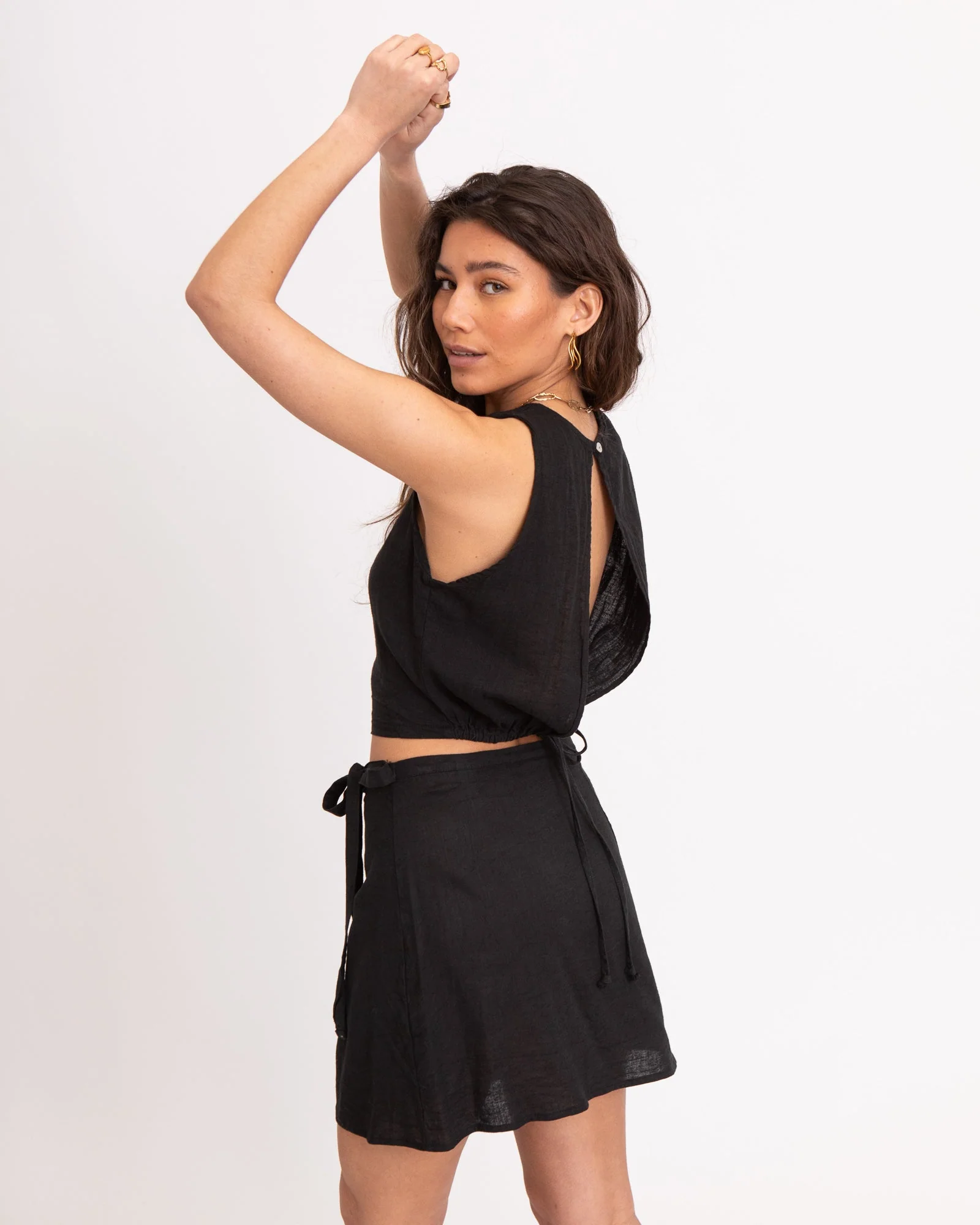 TILTIL  Ai-vi Linen Top Black