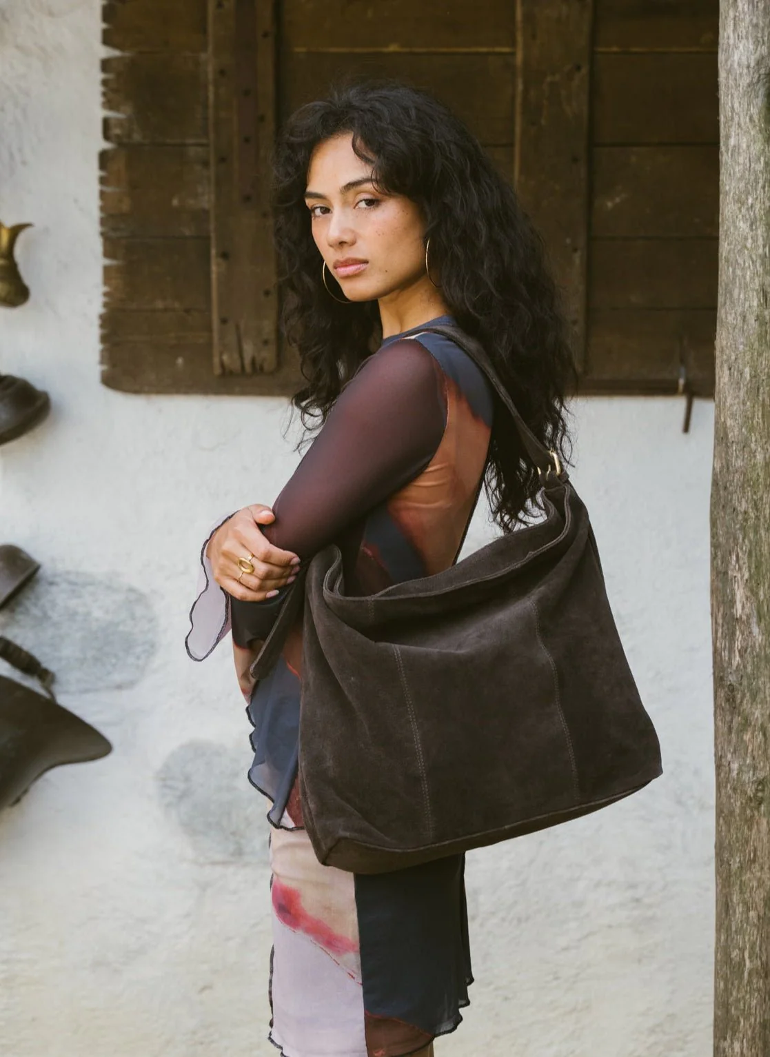 TILTIL Ariana Bag Dark Brown Suede - Image 5